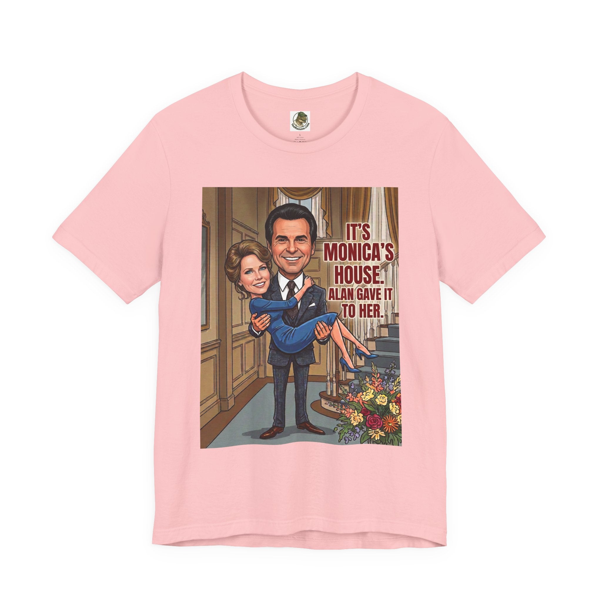 Vintage "It's Monica's House" Retro Caricature Cotton T-Shirt