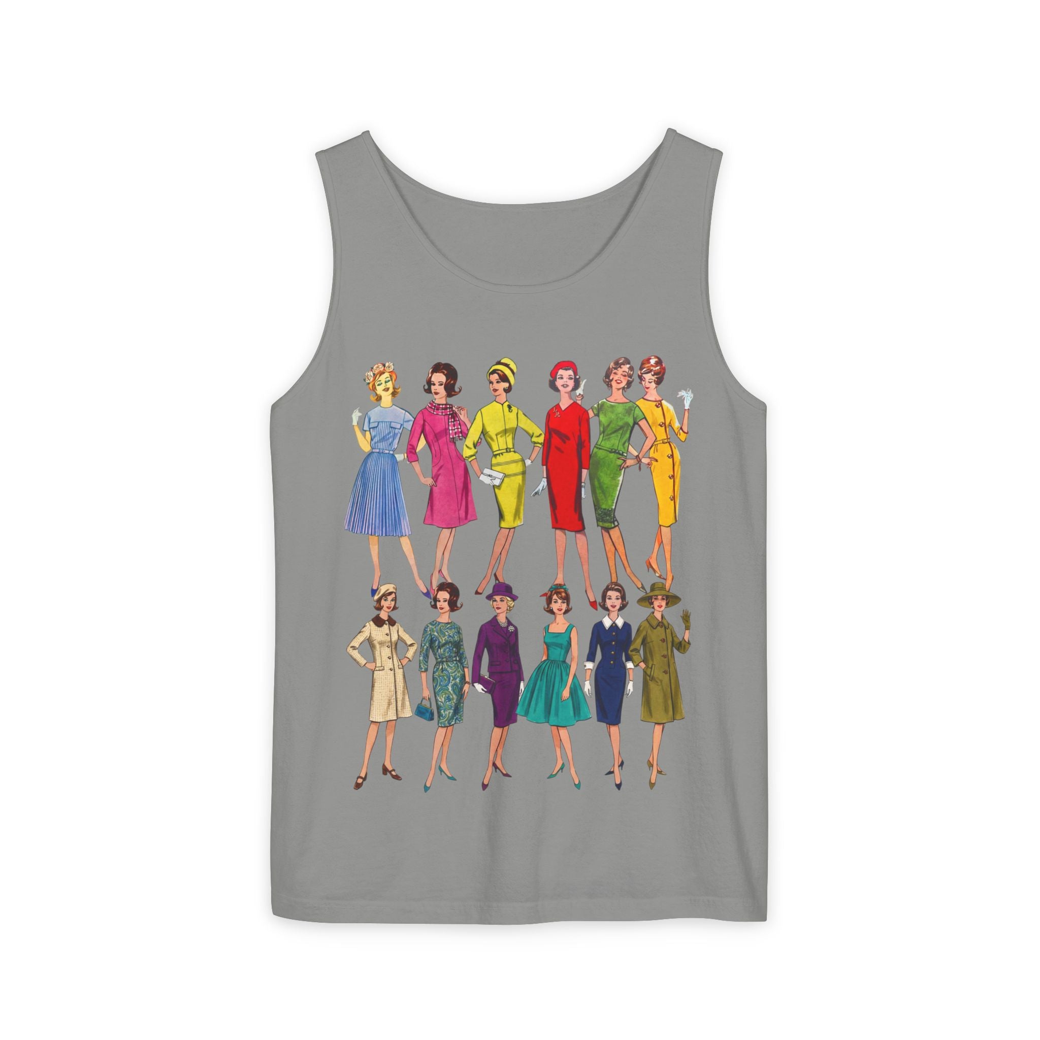 Unisex 'Sixties Fashion Show' Cotton Tank Top