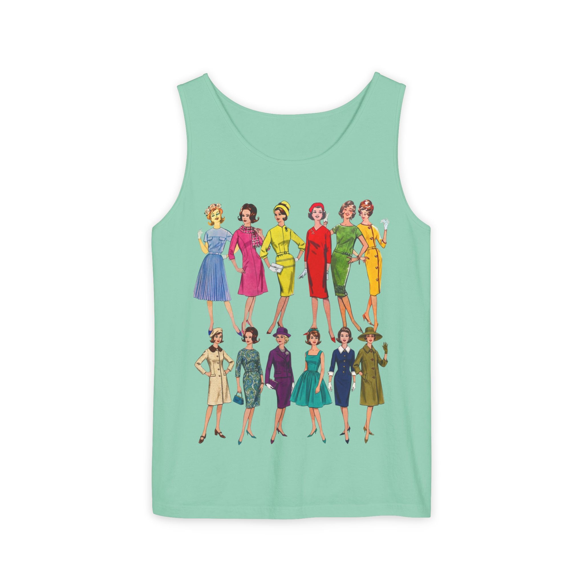 Unisex 'Sixties Fashion Show' Cotton Tank Top
