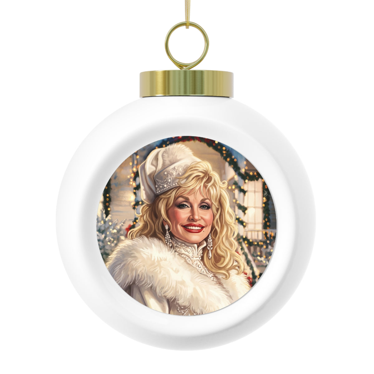 Snow Angel Ceramic Ball Ornament