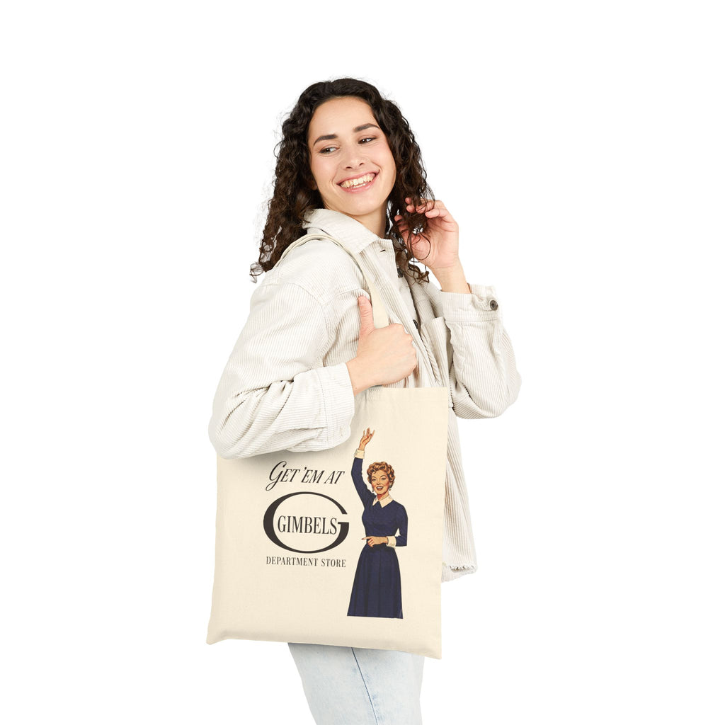 Vintage 'Get 'Em at Gimbels' Canvas Tote Bag