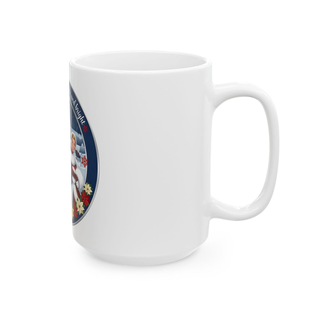 Vintage "Merry and Bright” Holiday Coffee Cup (11oz, 15oz)