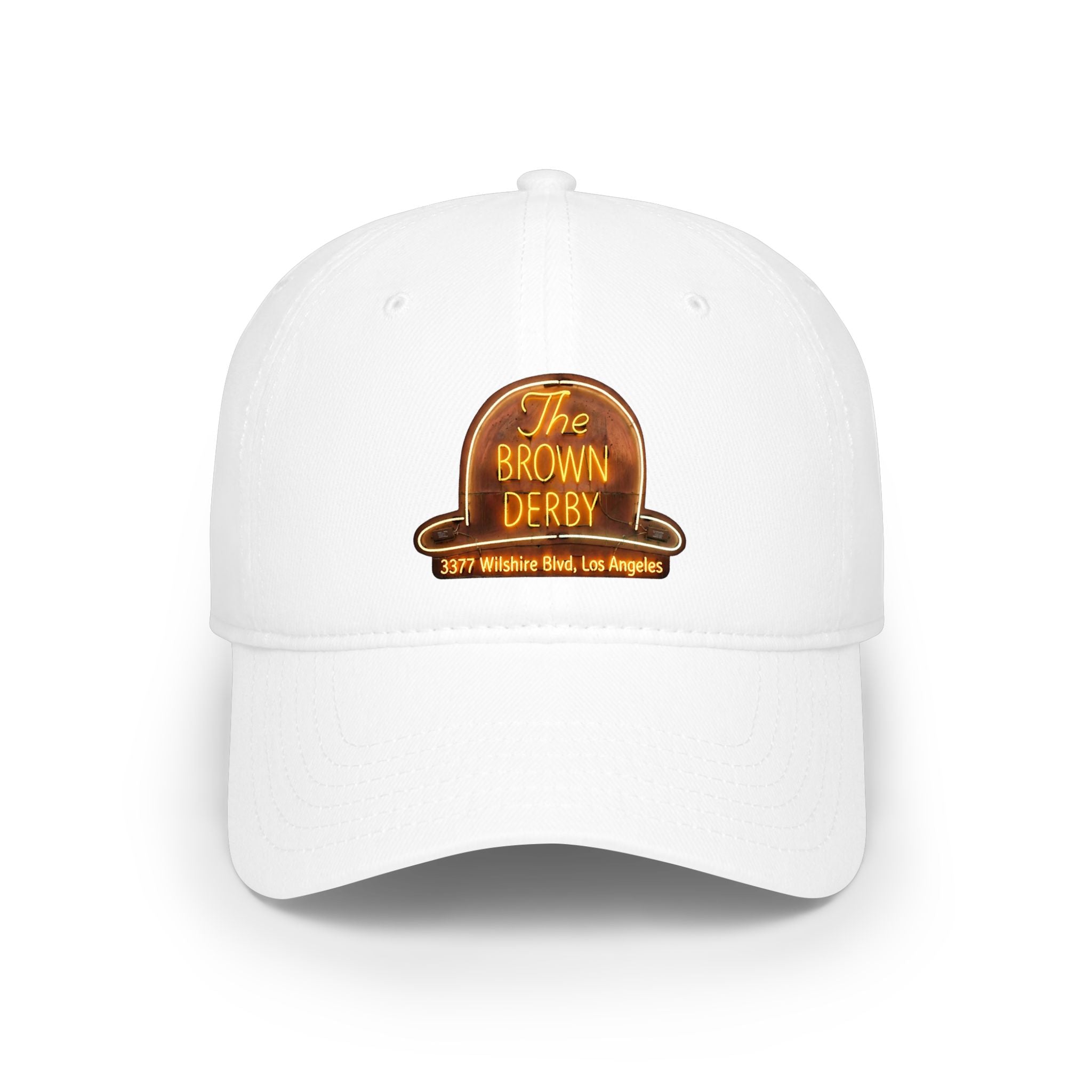 Vintage Brown Derby Embroidered Baseball Cap