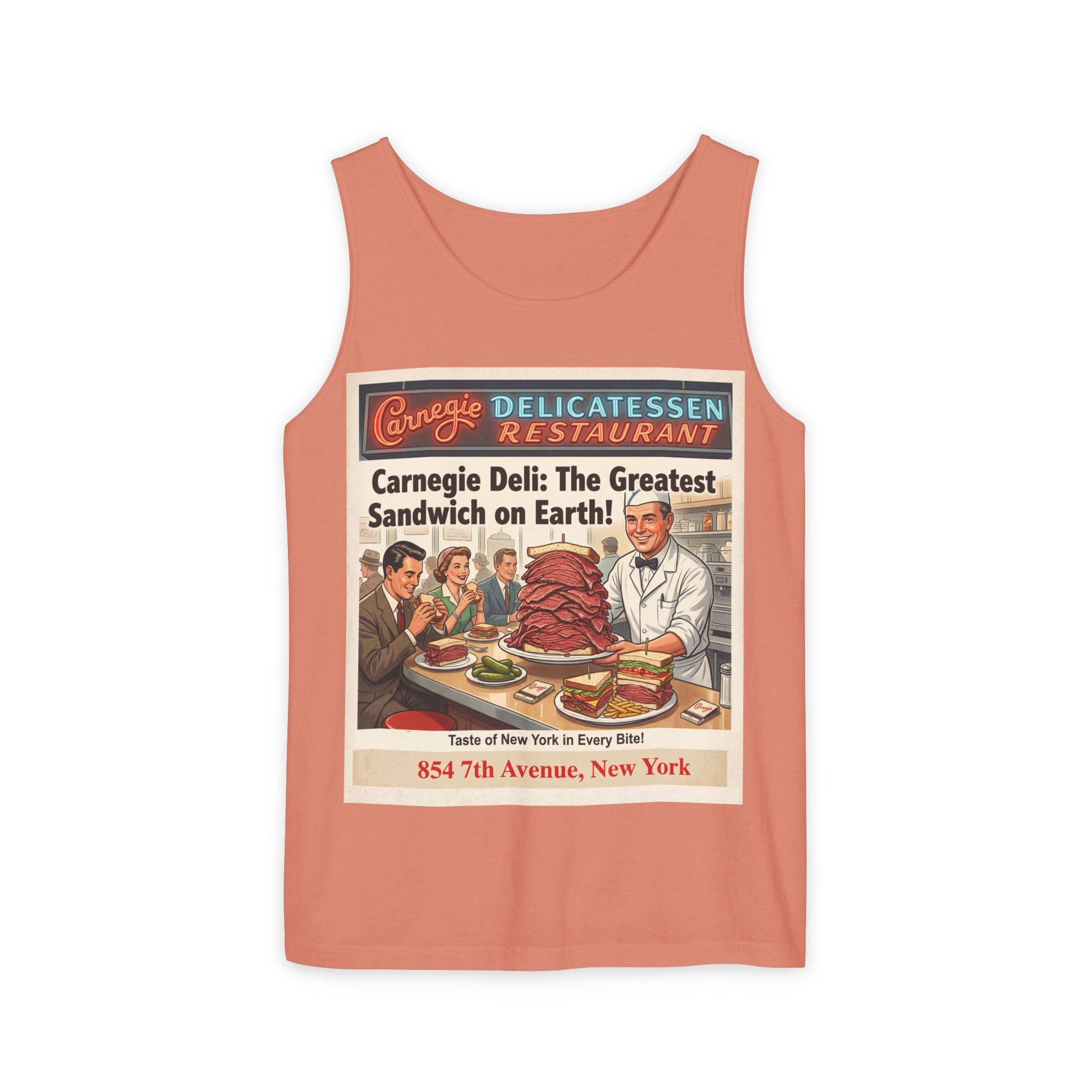 Vintage Carnegie Deli Tank Top -- Retro Advertisement Design