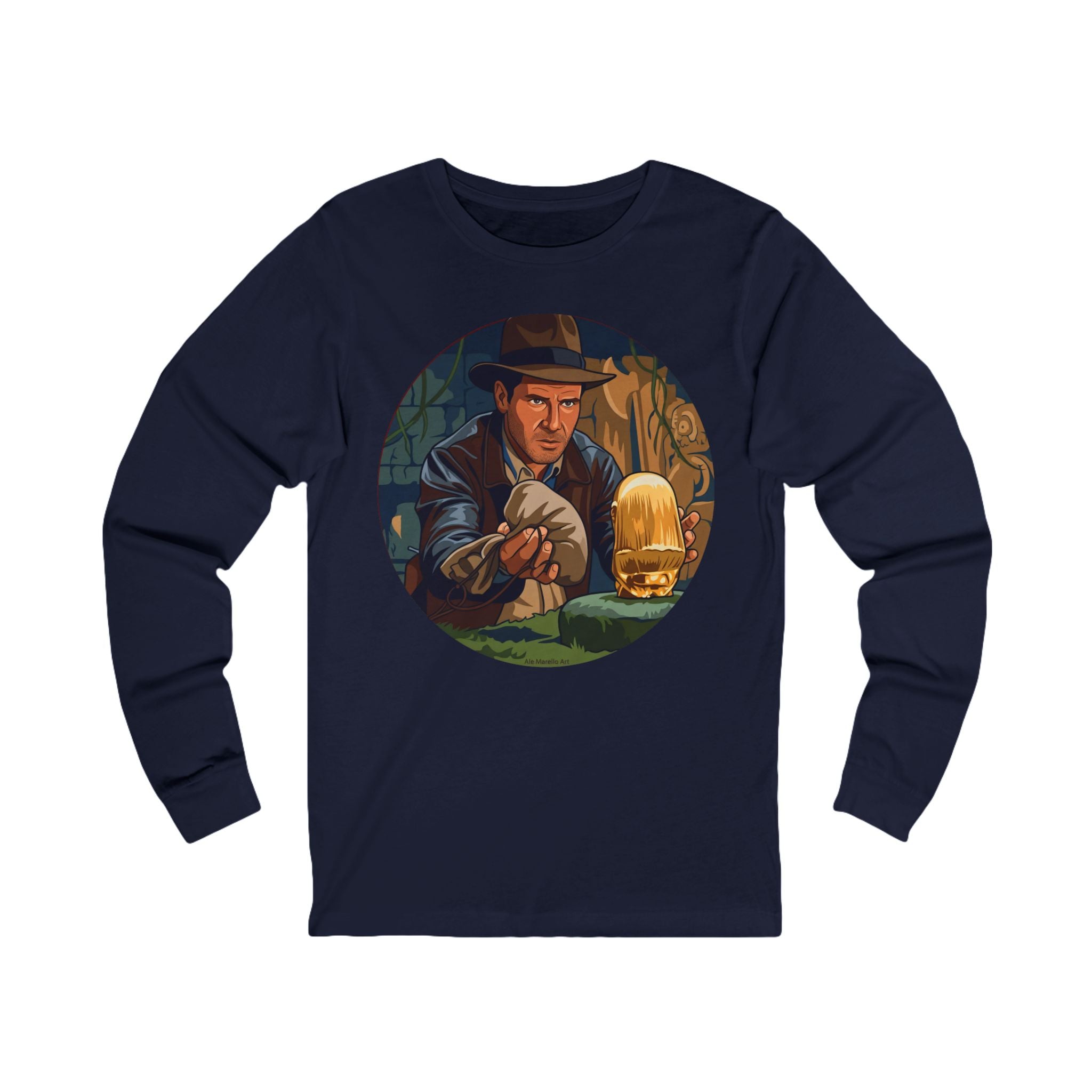 Unisex 'Adventure Man' Cotton Long Sleeve T-Shirt