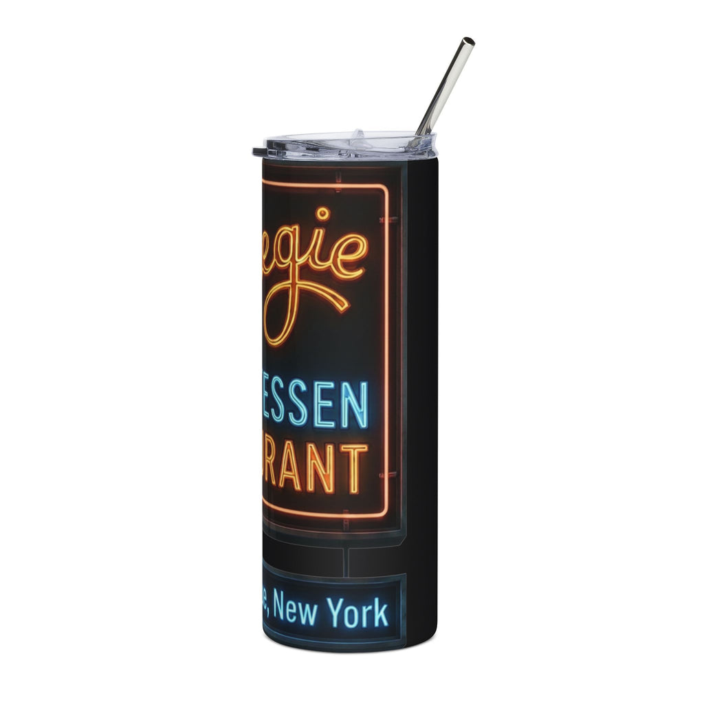 Unisex Vintage Carnegie Deli 20oz Stainless Travel Cup -- Retro Neon Sign