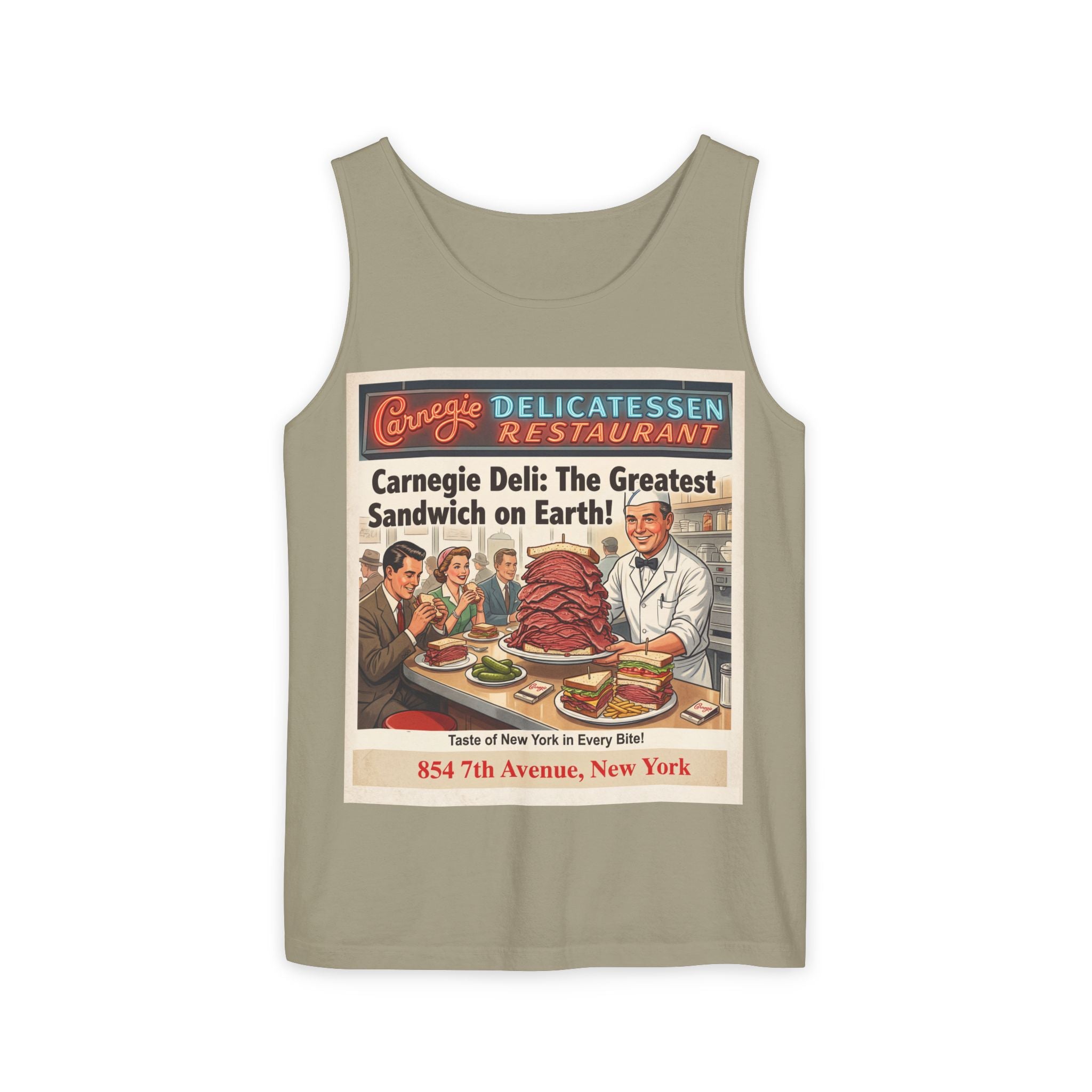 Vintage Carnegie Deli Tank Top -- Retro Advertisement Design