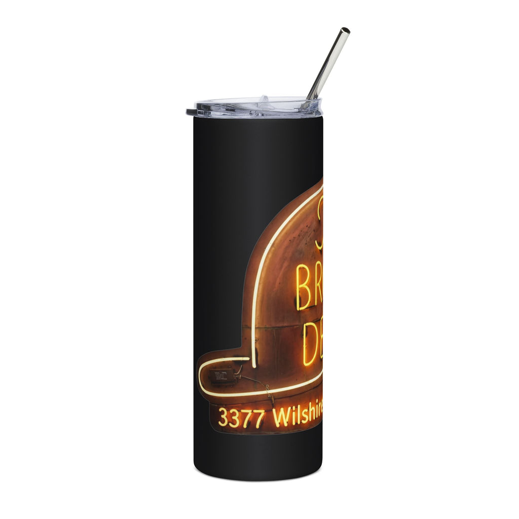 Unisex Vintage Brown Derby Neon Restaurant Stainless ST-Shirtl Travel Cup — 20oz