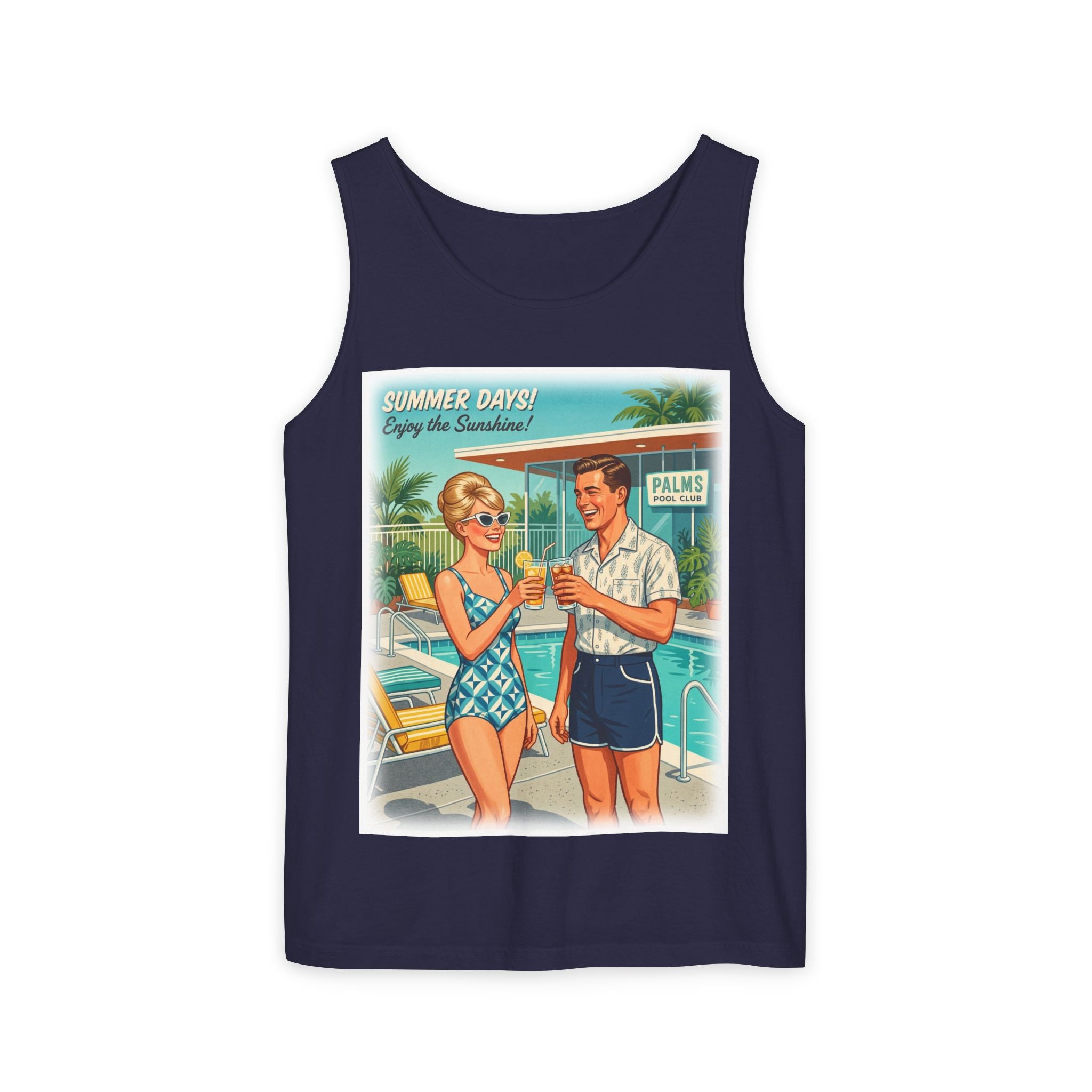 Unisex Retro 'Summer Days' Pool Party Cotton Tank Top