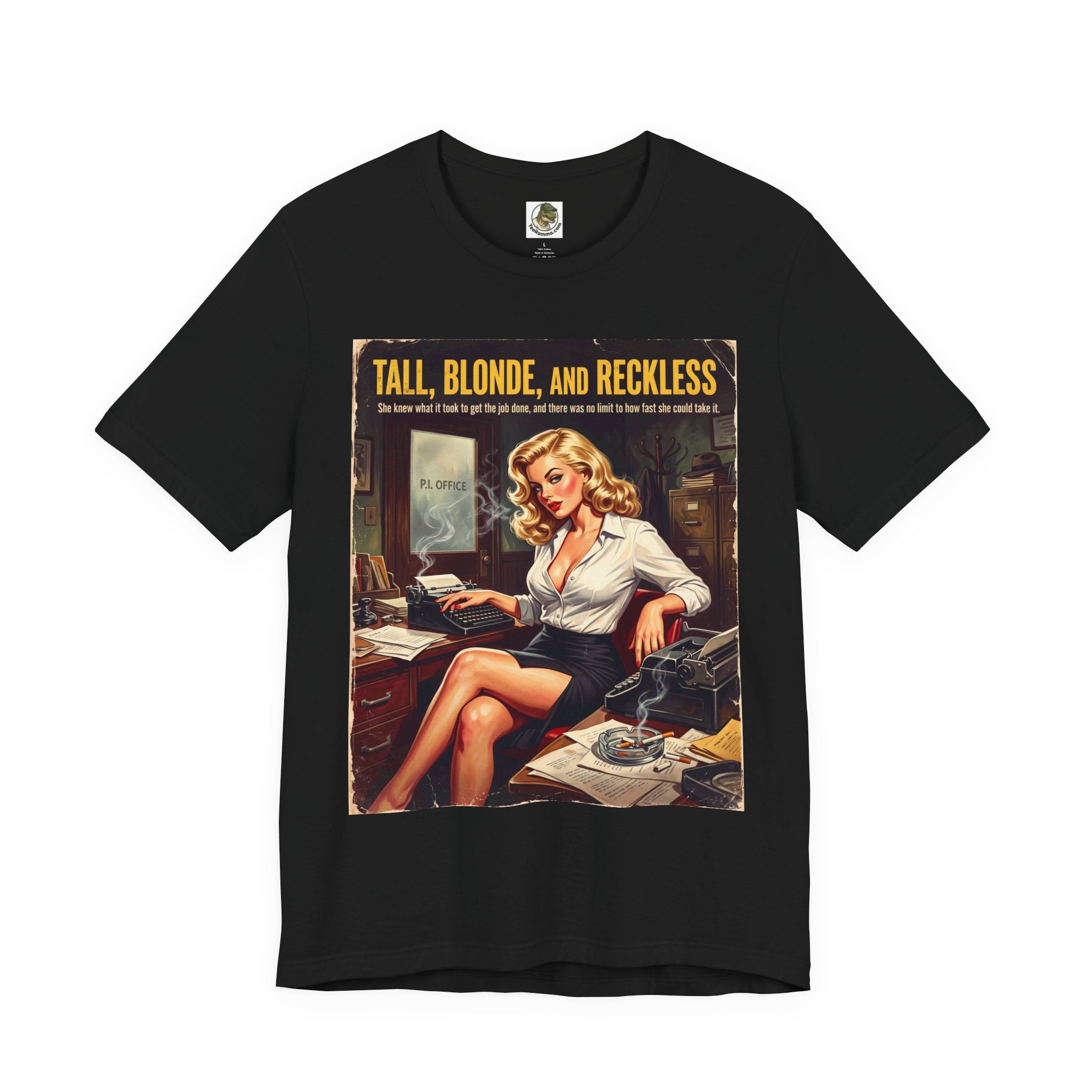 Vintage Fifties Pulp Novel 'Tall, Blonde, and Reckless' Graphic Tee