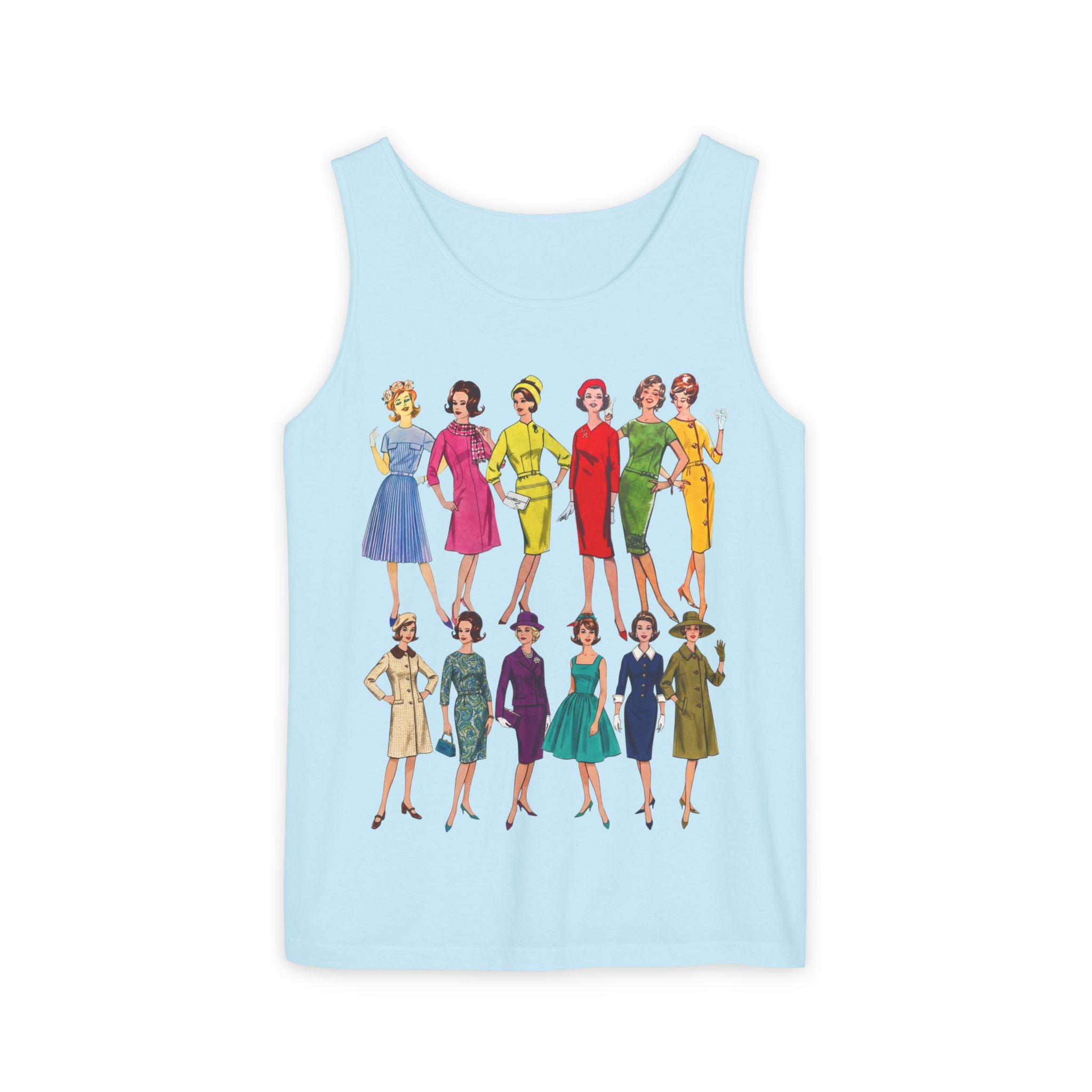 Unisex 'Sixties Fashion Show' Cotton Tank Top