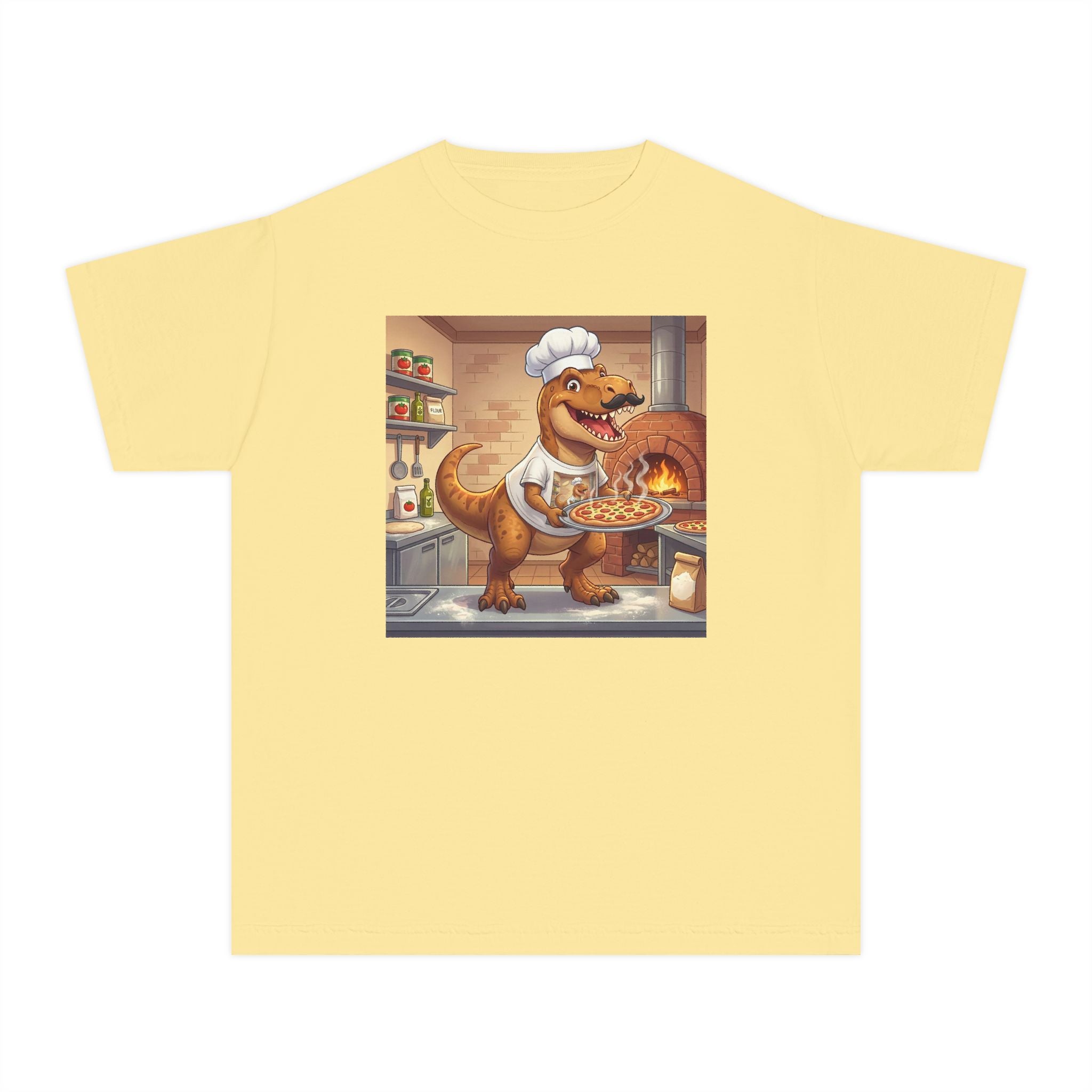 Ernest T‑Rex Pizza Chef Tee (Youth Midweight)