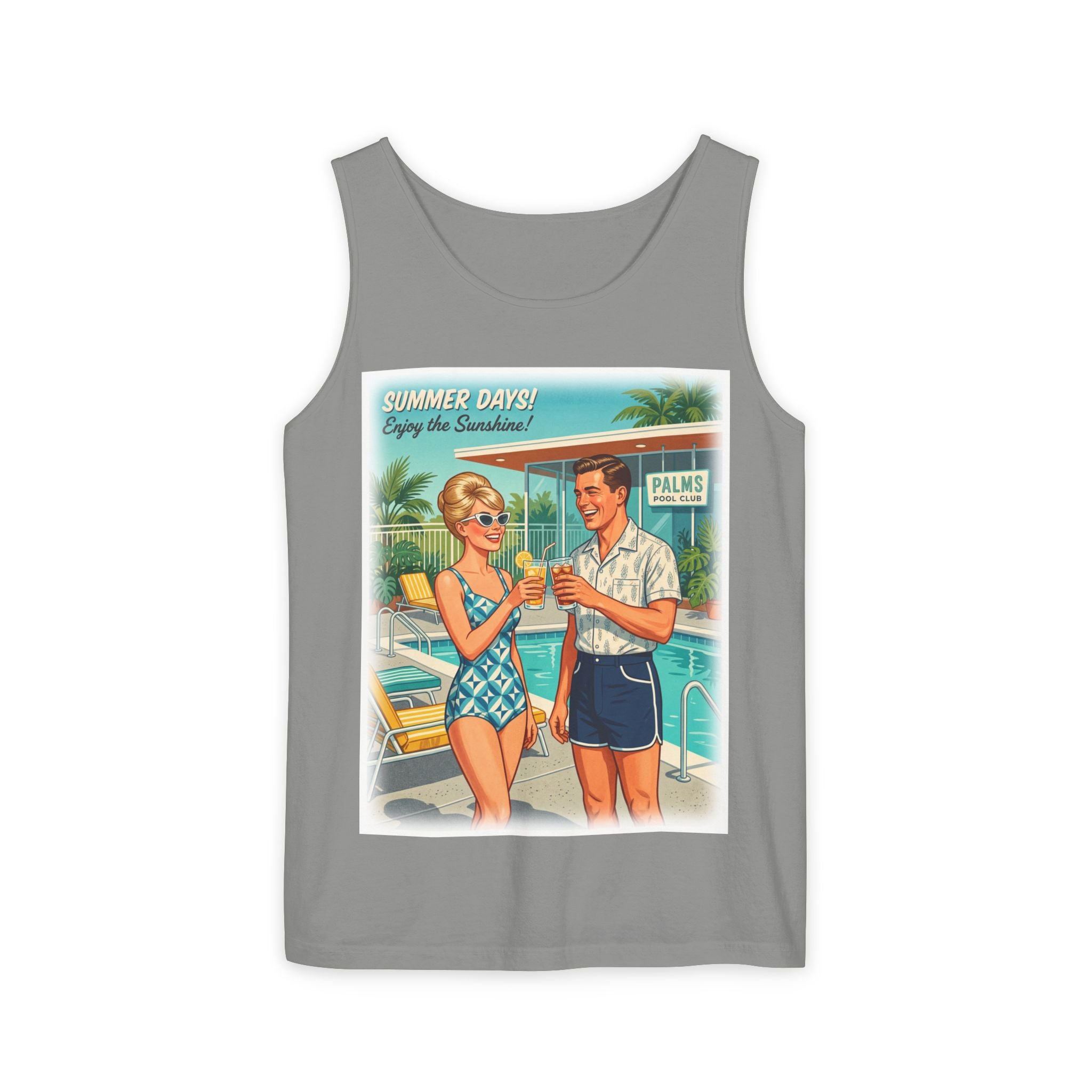 Unisex Retro 'Summer Days' Pool Party Cotton Tank Top