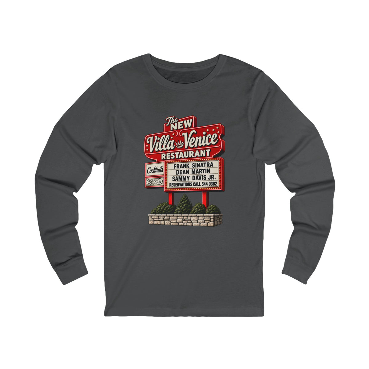 Villa Venice Restaurant Retro Sign Long Sleeve Tee