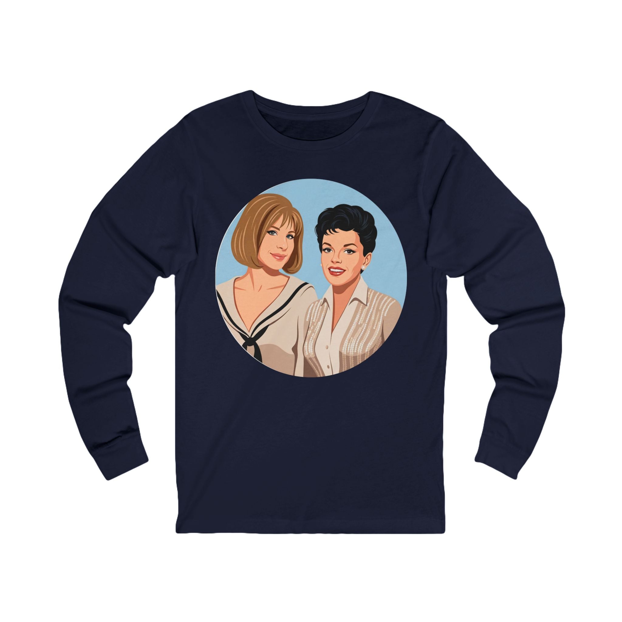 Unisex 'Happy Duet' Long Sleeve Cotton T-Shirt