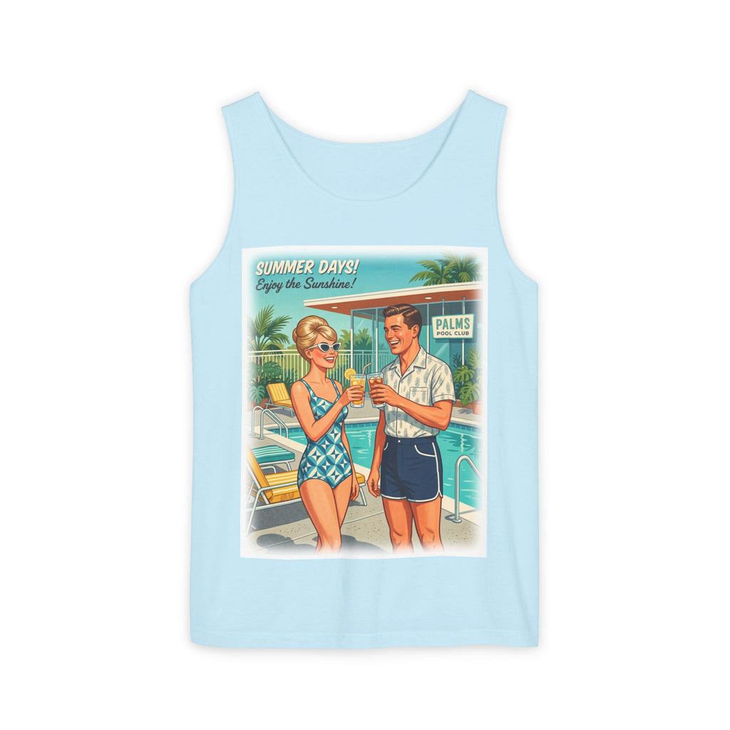Unisex Retro 'Summer Days' Pool Party Cotton Tank Top