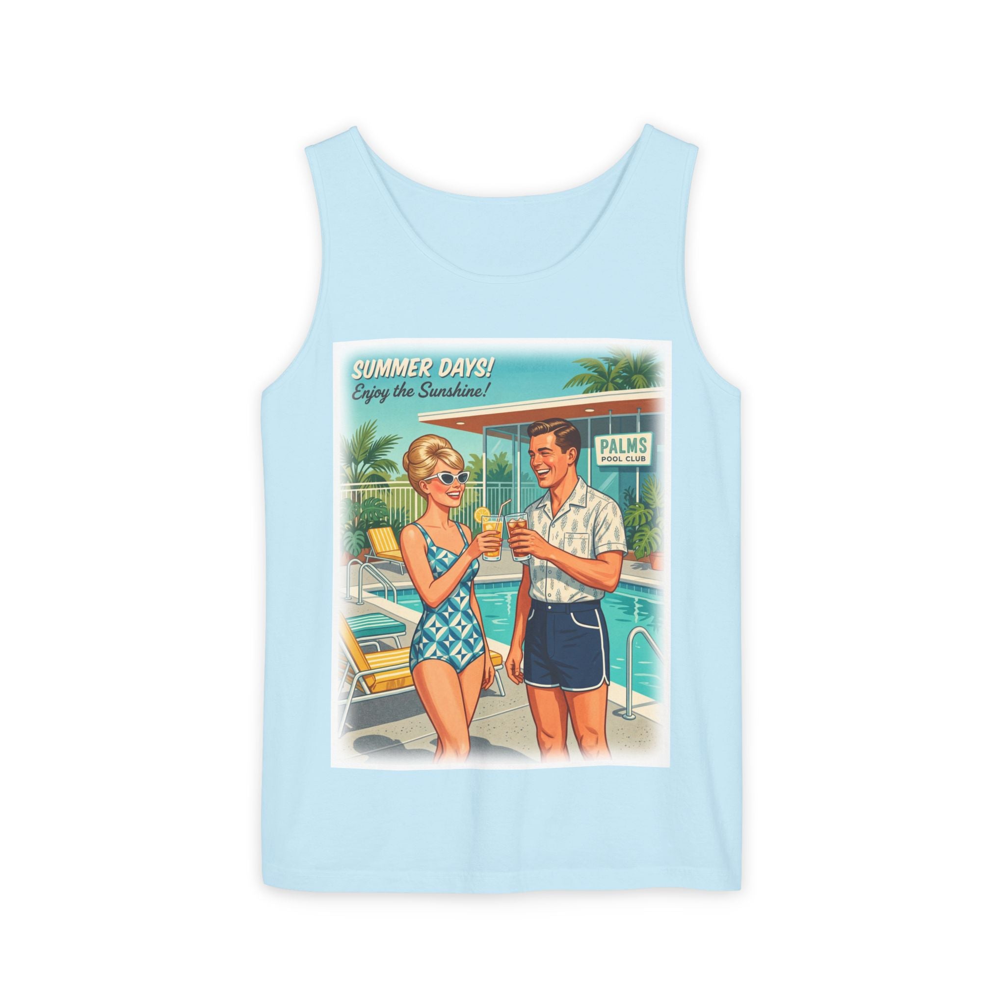 Unisex Retro 'Summer Days' Pool Party Cotton Tank Top