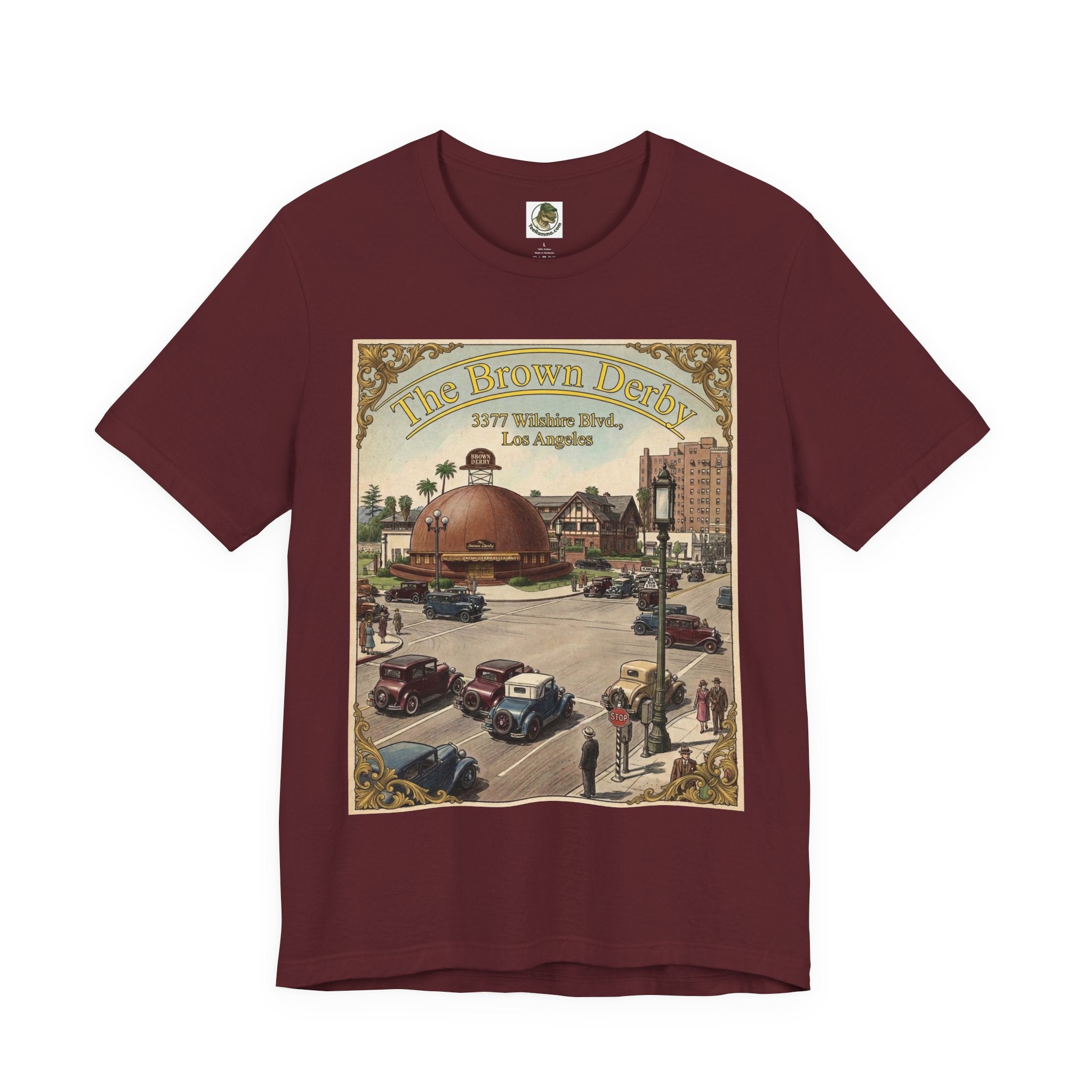 Vintage Brown Derby Restaurant Tee — Retro Restaurant Poster