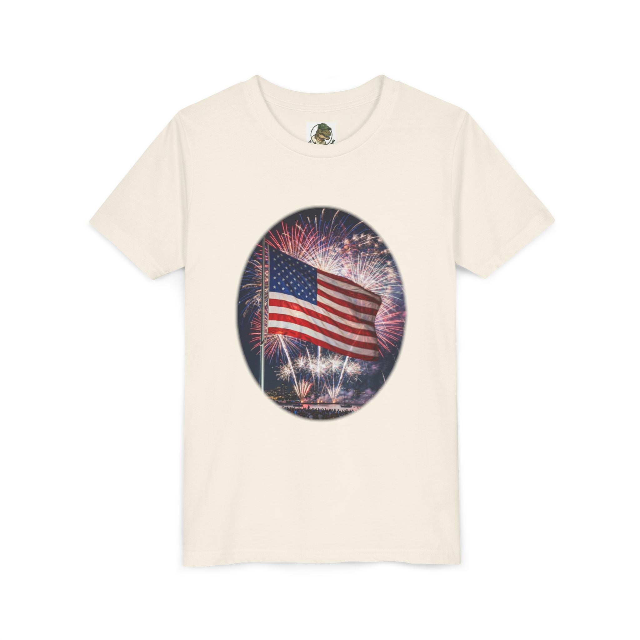 American Flag Fireworks Youth Tee