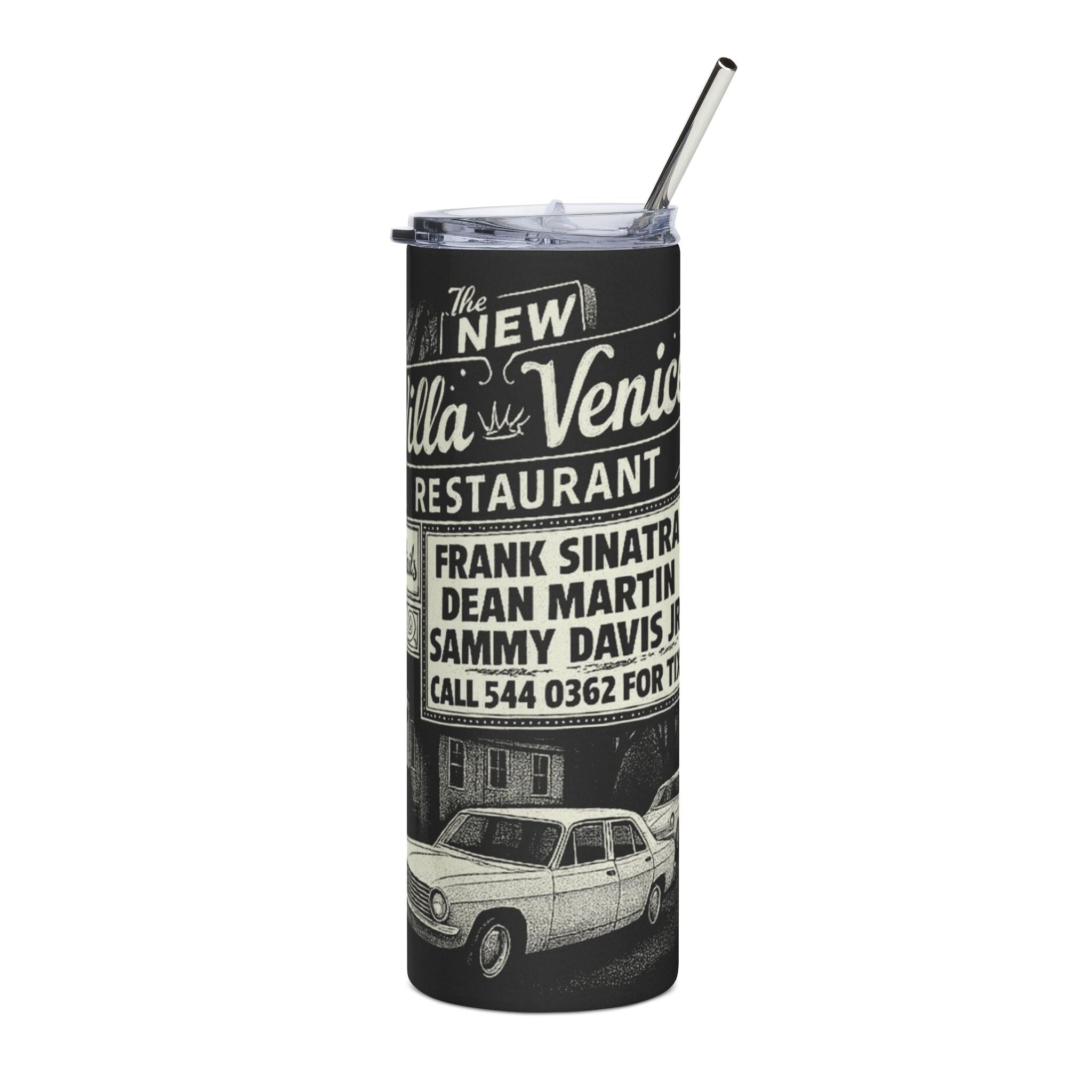 Vintage 'Villa Venice Restaurant' 20oz Stainless Steel Tumbler