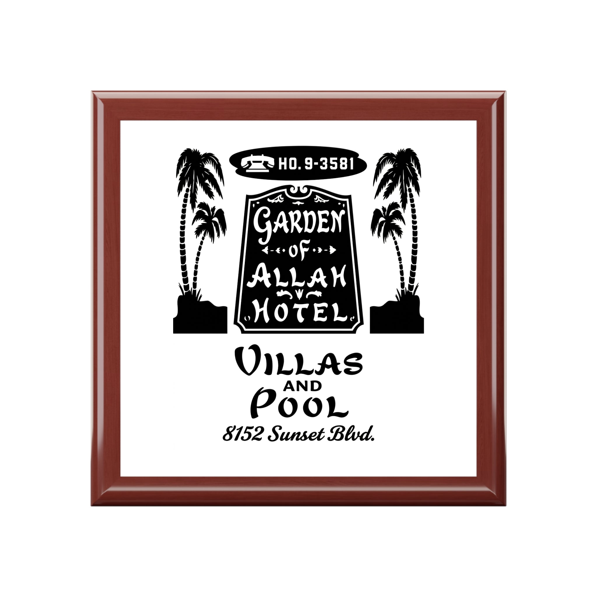 Vintage Garden of Allah Hotel Wood Trinket Box