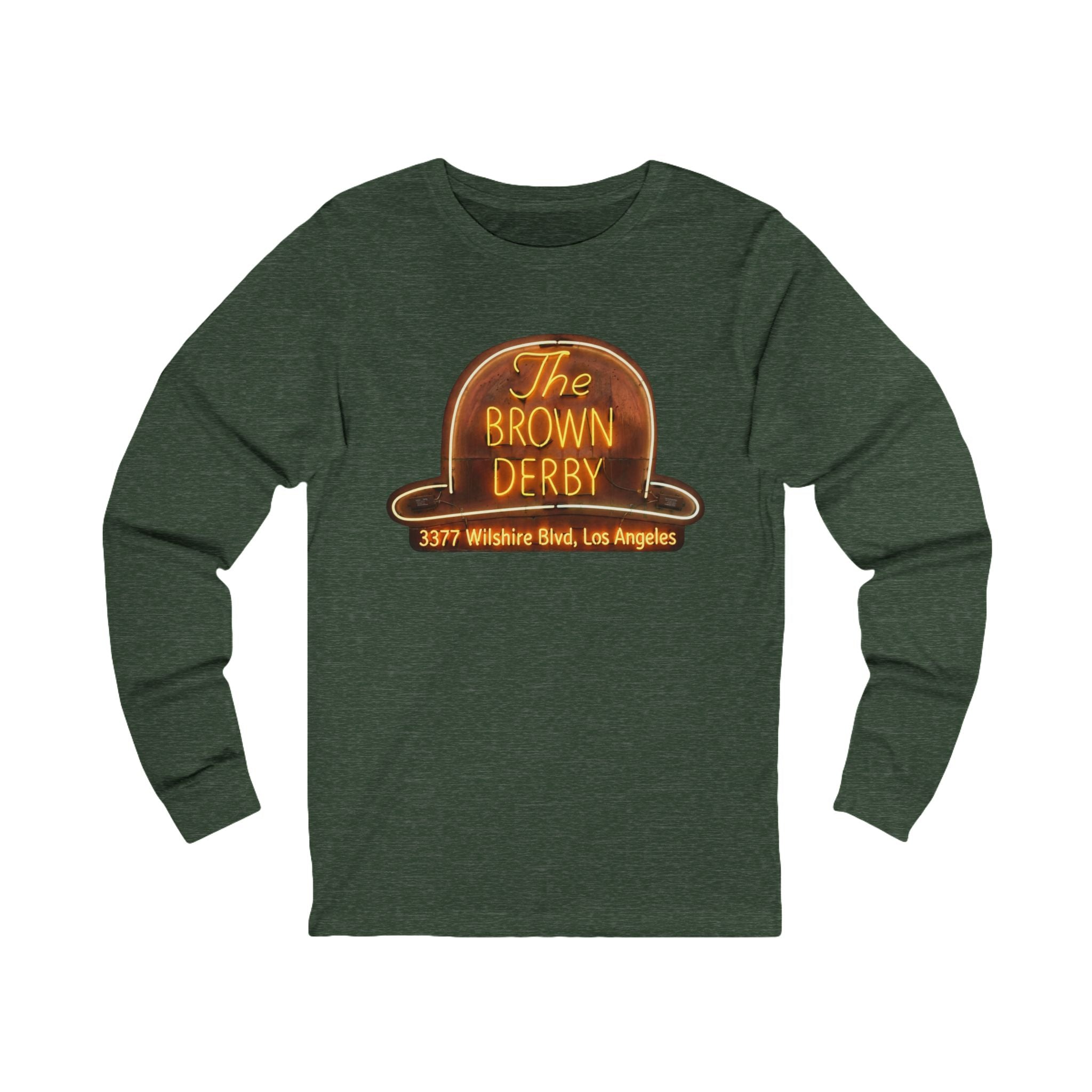 Vintage Brown Derby Sign Long Sleeve Tee -- Retro Neon Sign