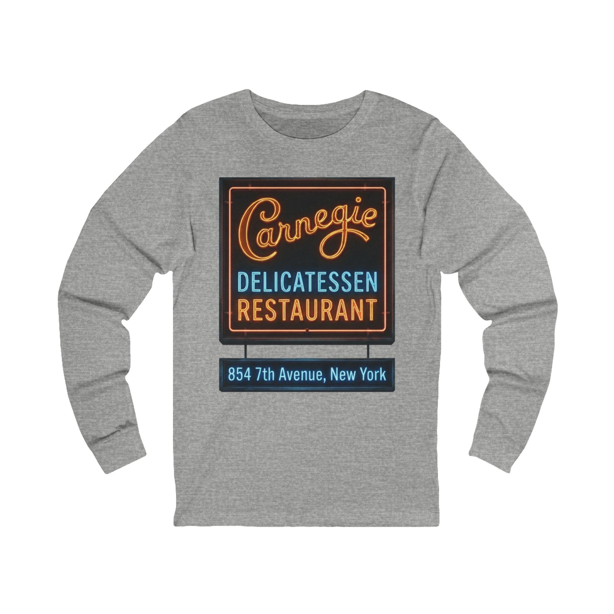 Vintage Carnegie Deli Long Sleeve Shirt -- Retro Neon Sign
