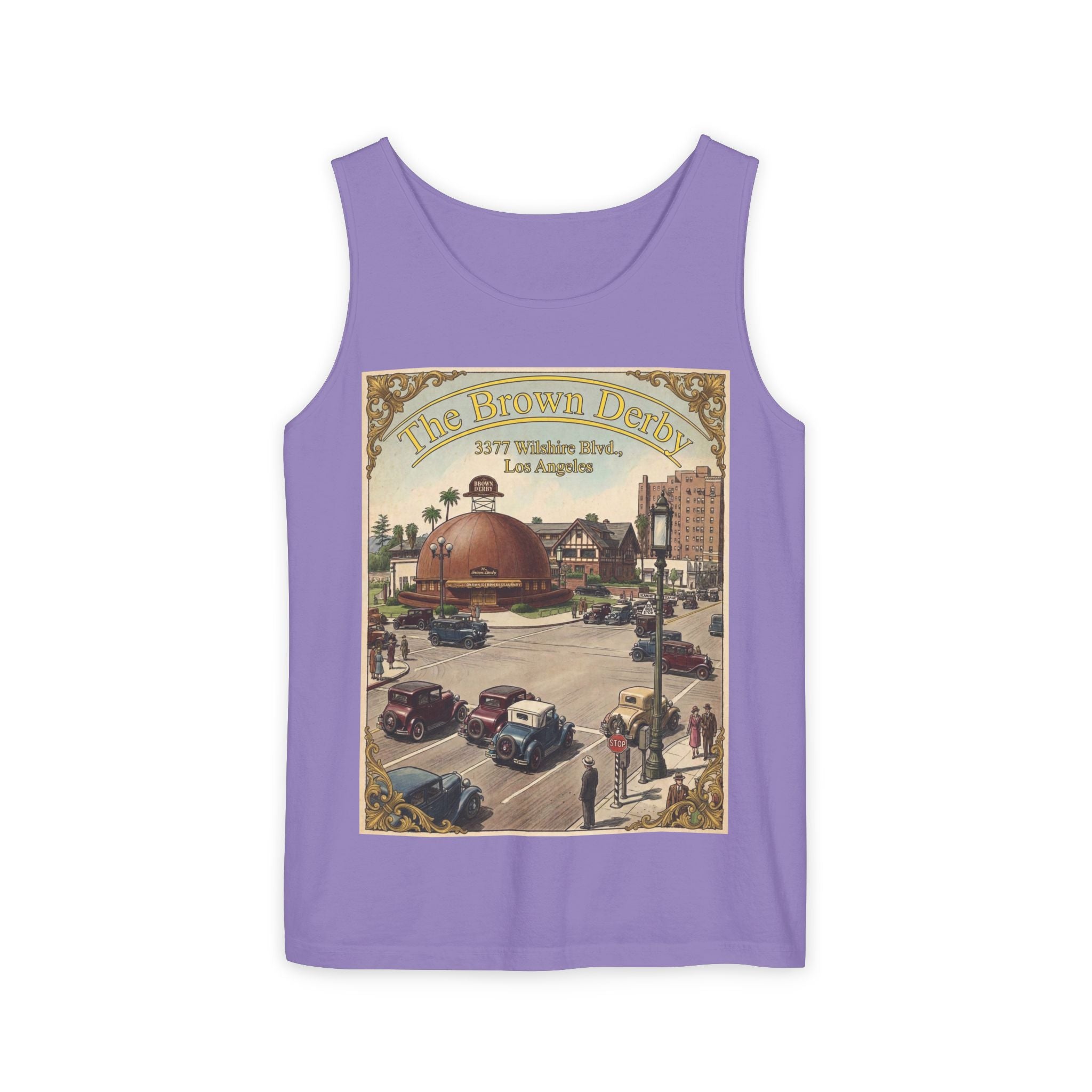 Vintage Brown Derby Los Angeles Tank Top – Retro Travel Poster