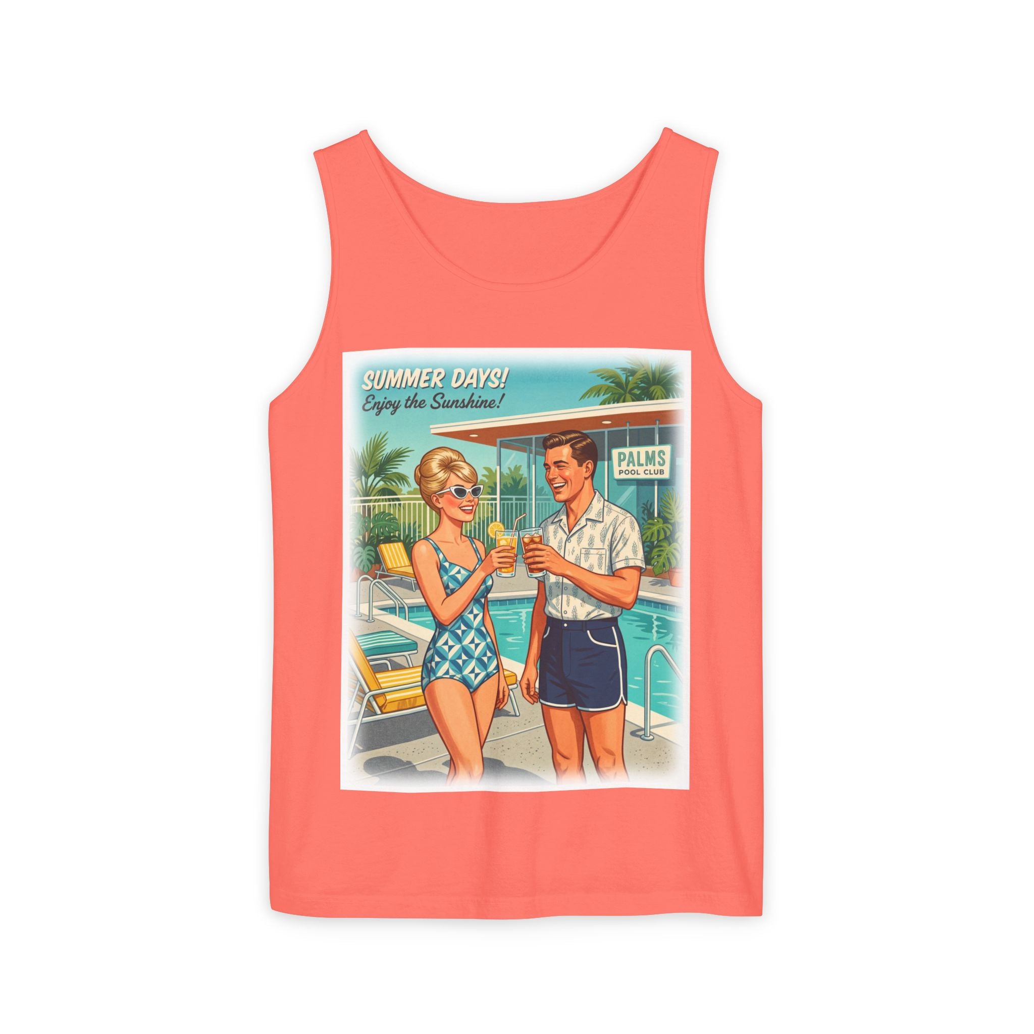 Unisex Retro 'Summer Days' Pool Party Cotton Tank Top