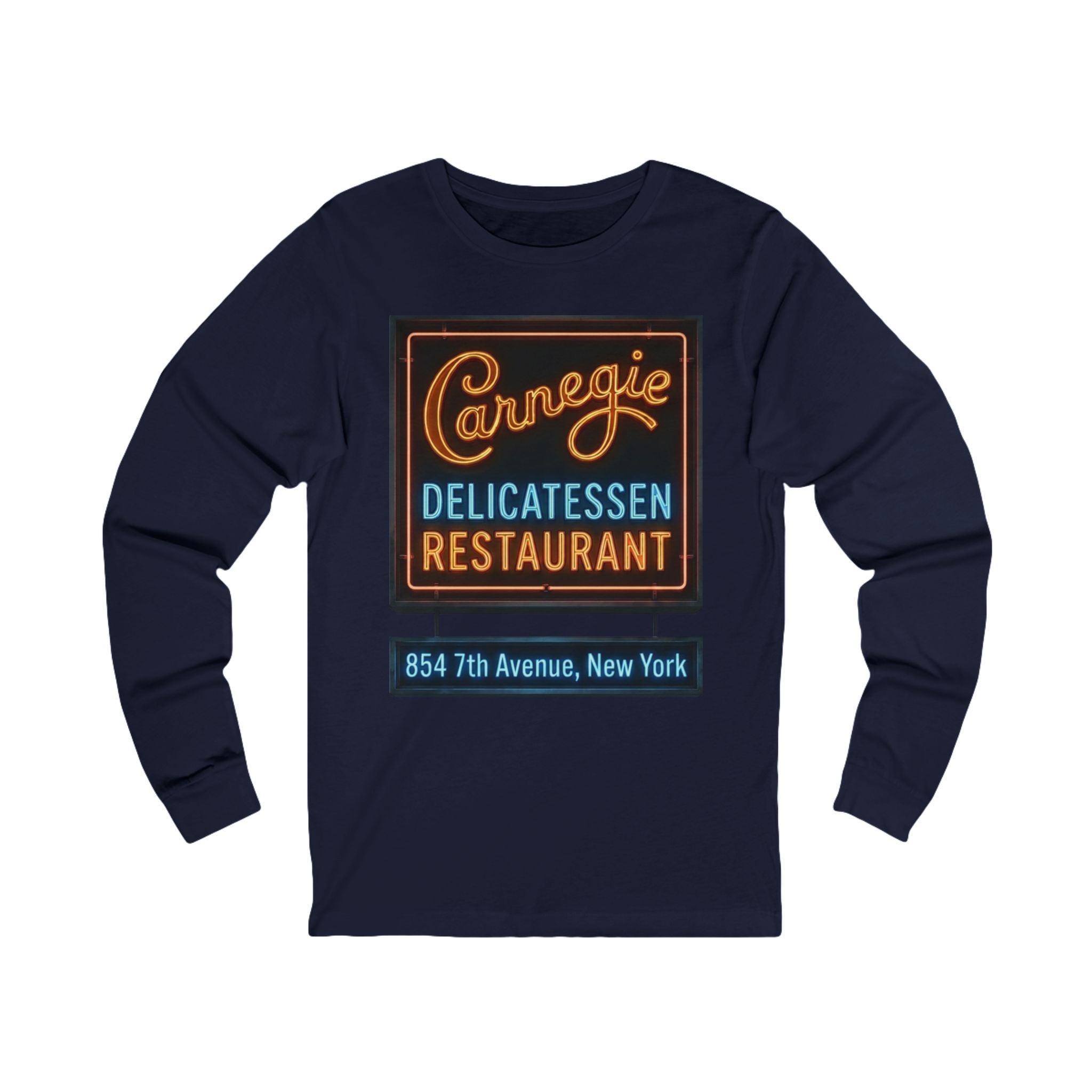 Unisex Vintage Carnegie Deli Retro Neon Sign Long Sleeve T-Shirt