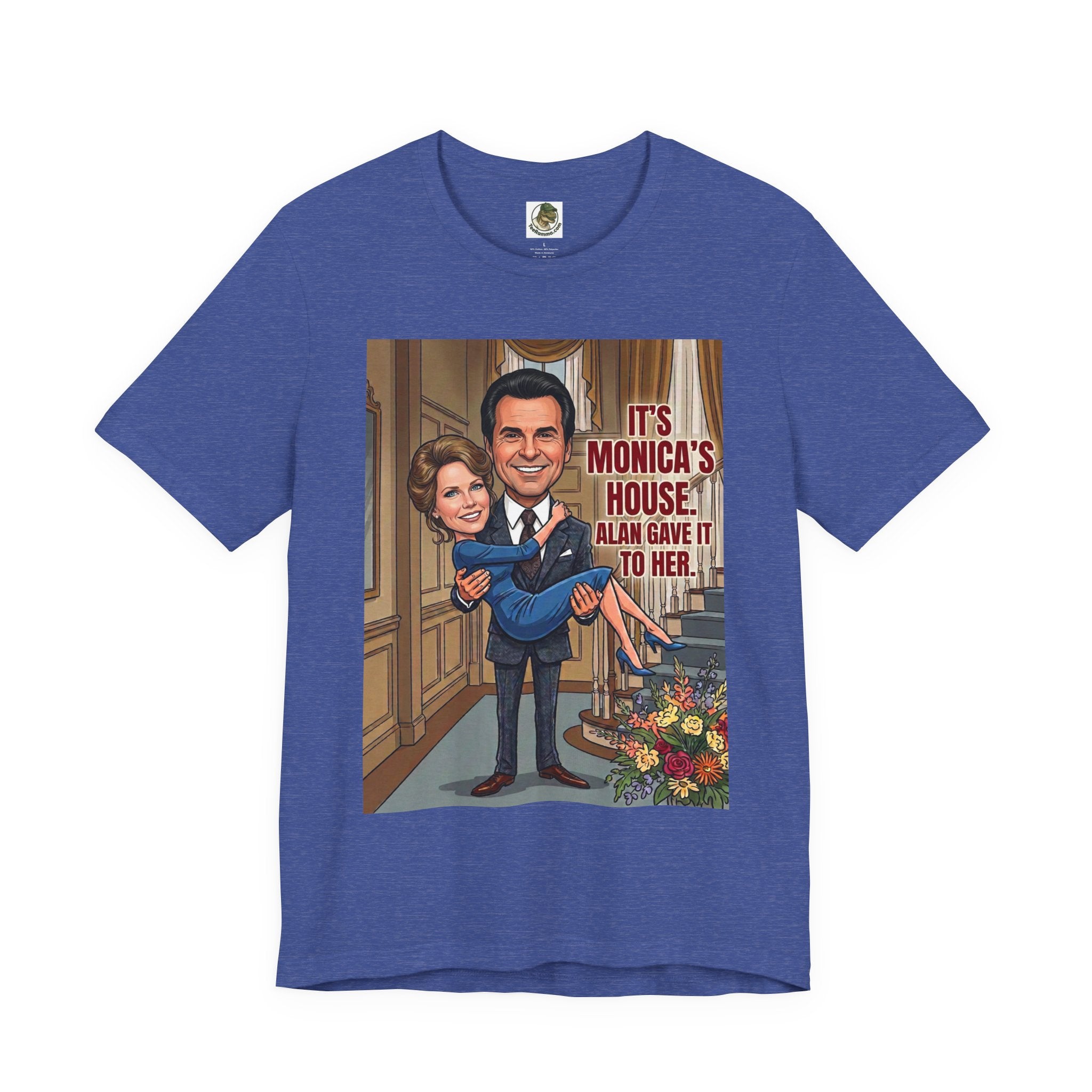 Vintage "It's Monica's House" Retro Caricature Cotton T-Shirt