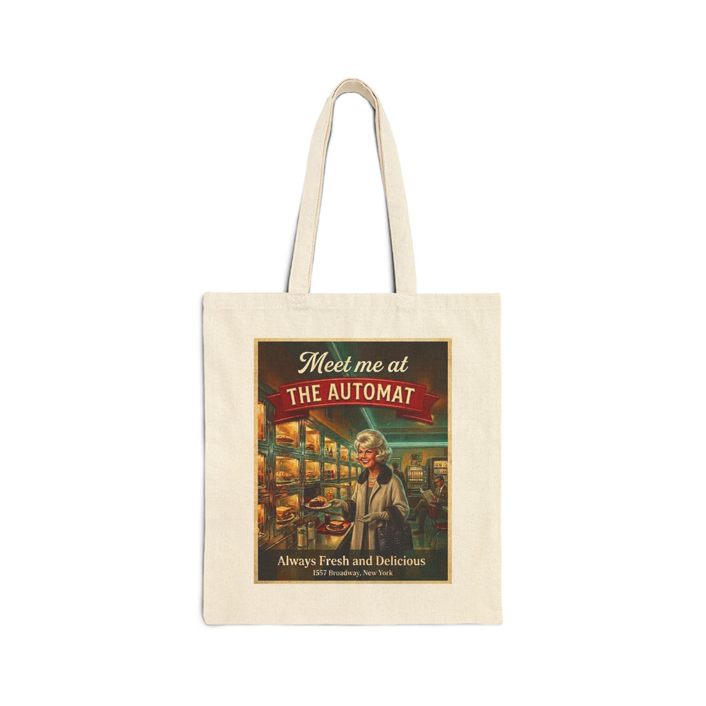 Retro "Meet Me at The Automat" Canvas Grocery & Market Tote