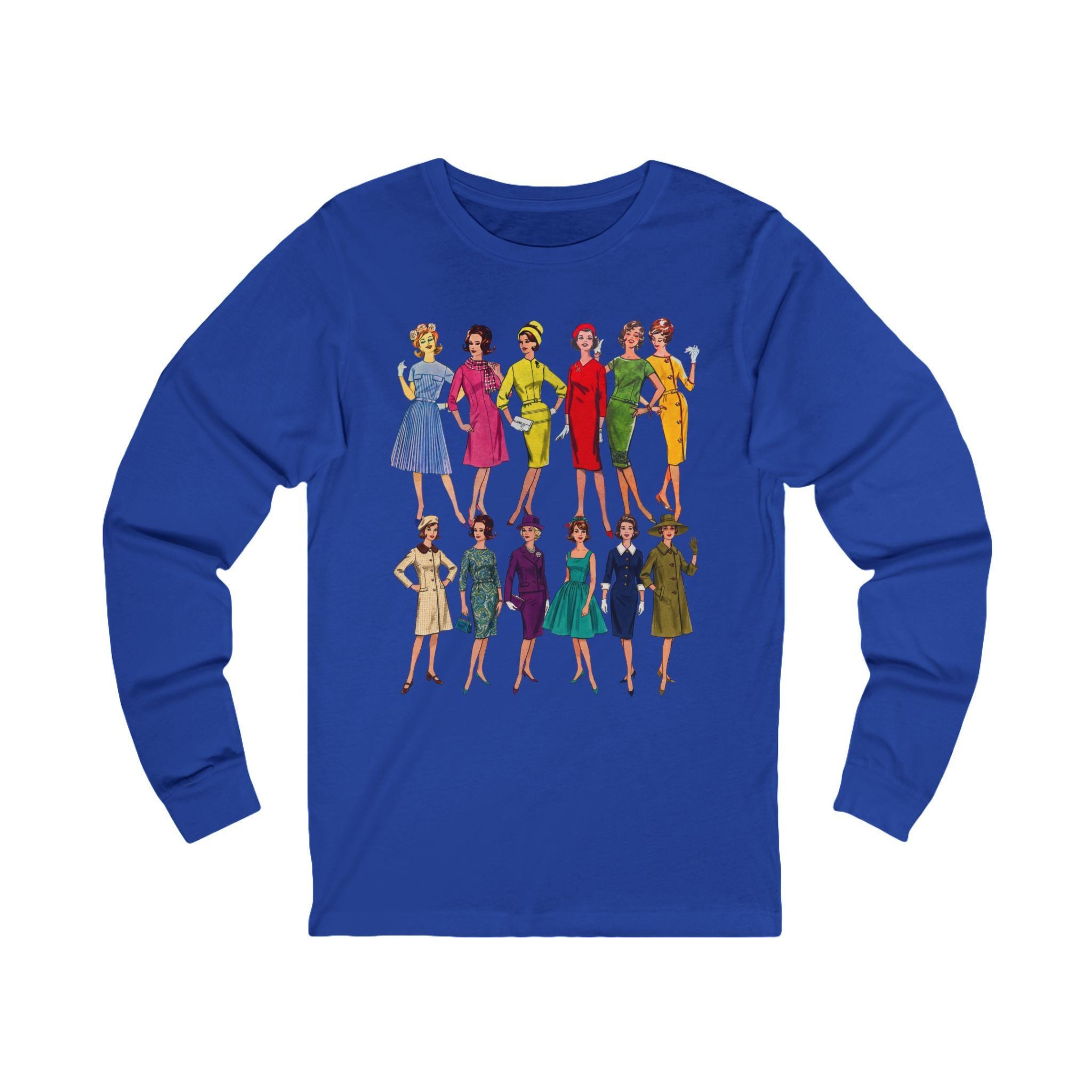 Unisex 'Sixties Fashion Show' Cotton Long Sleeve Tee