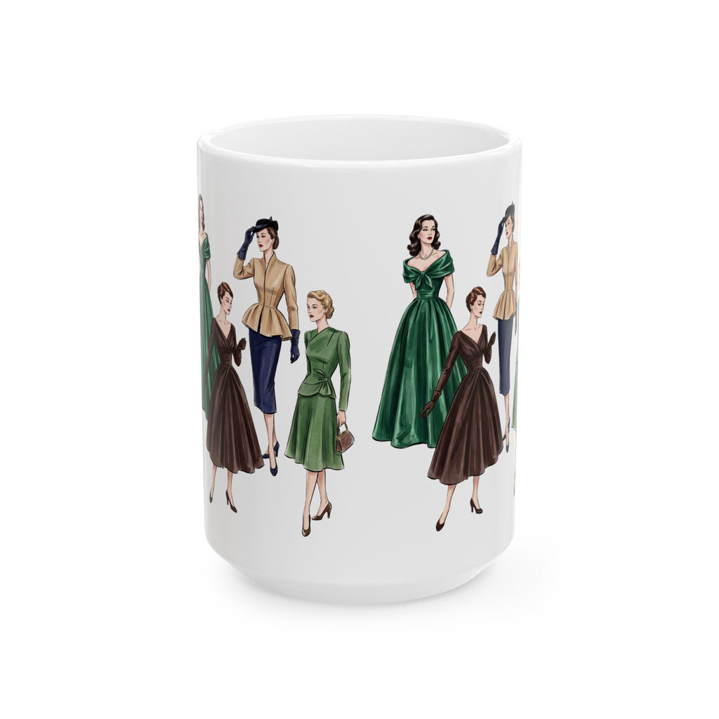 Vintage Ladies Fashion 'New Look' Graphic Ceramic Mug  (15oz)