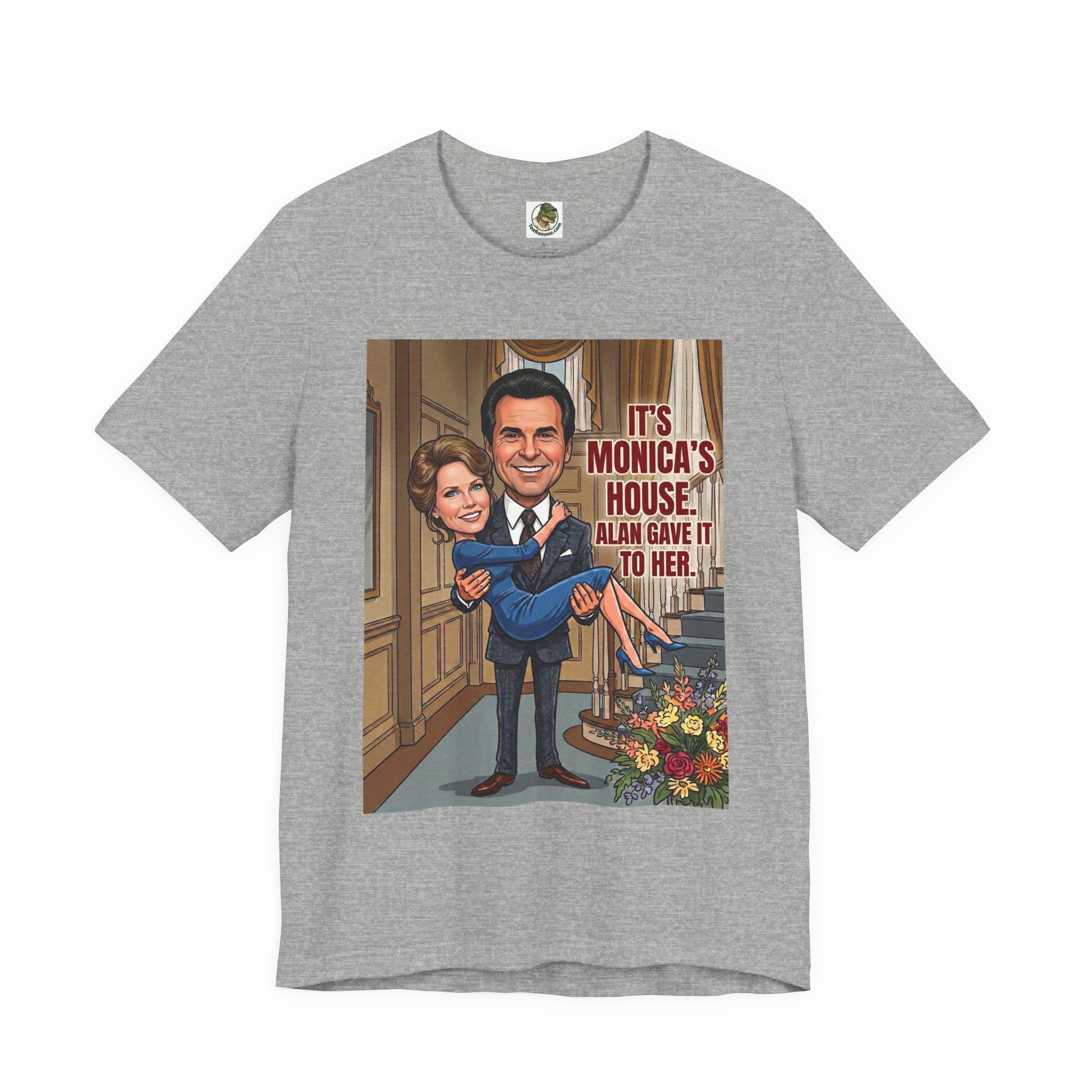 Vintage "It's Monica's House" Retro Caricature Cotton T-Shirt