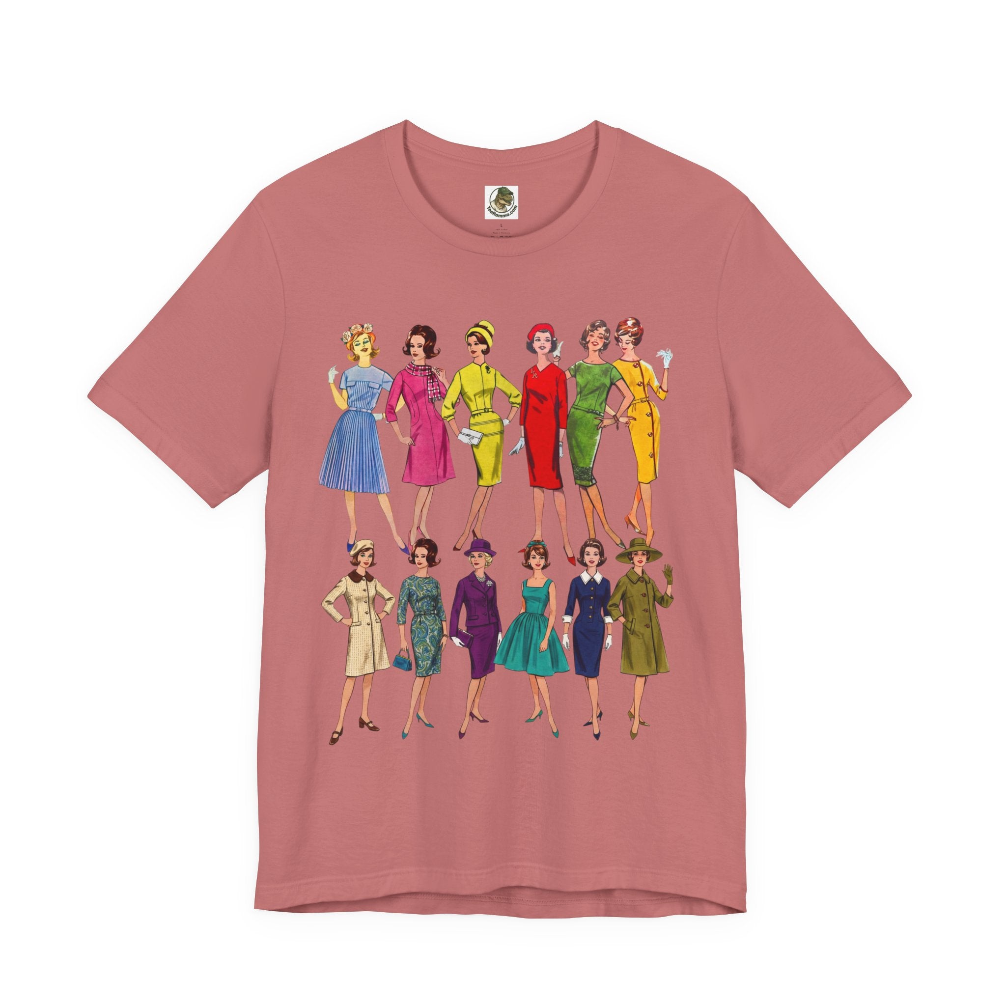 Unisex 'Sixties Fashion Show' Cotton T‑Shirt