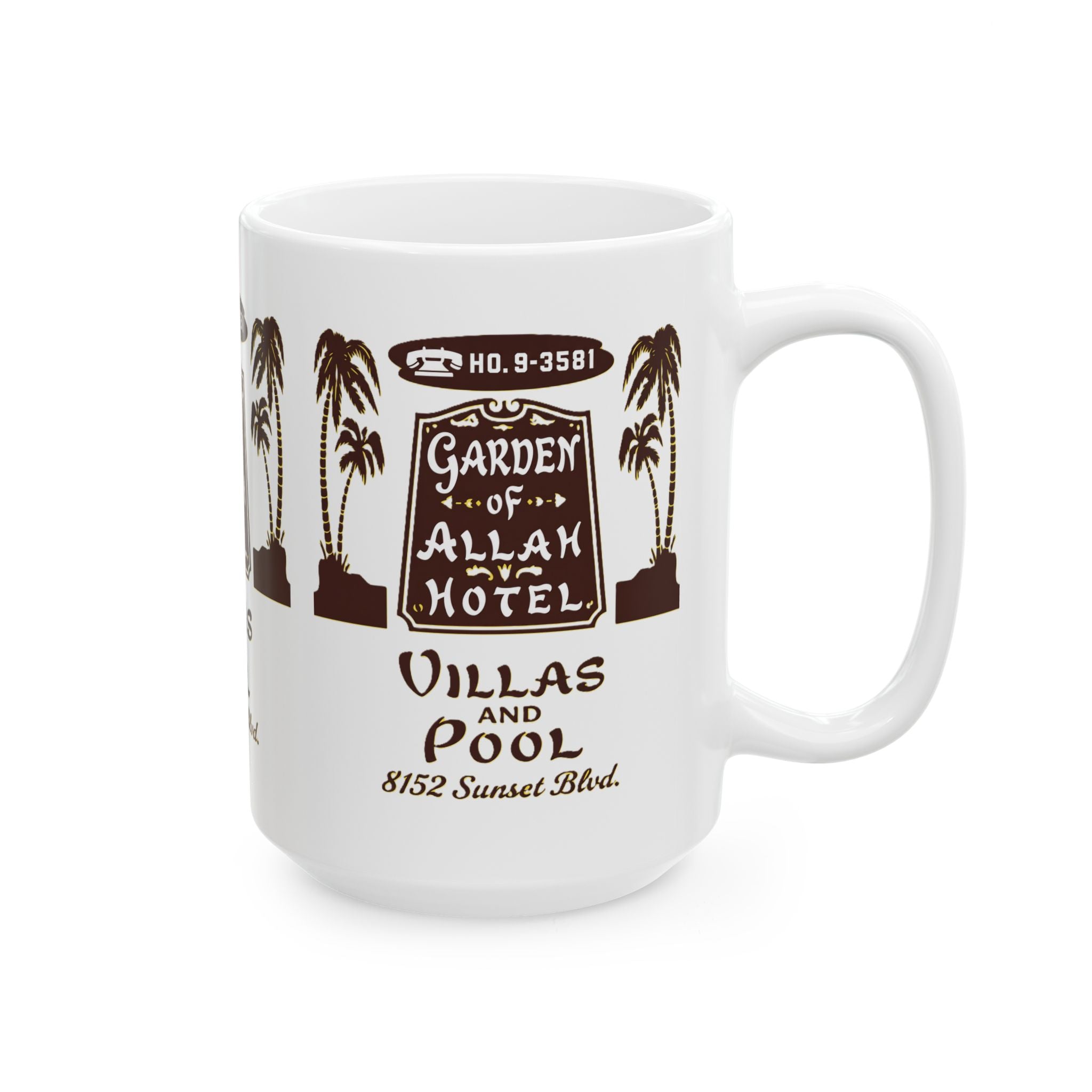 Vintage Garden of Allah Hotel Ceramic Mug (15oz)