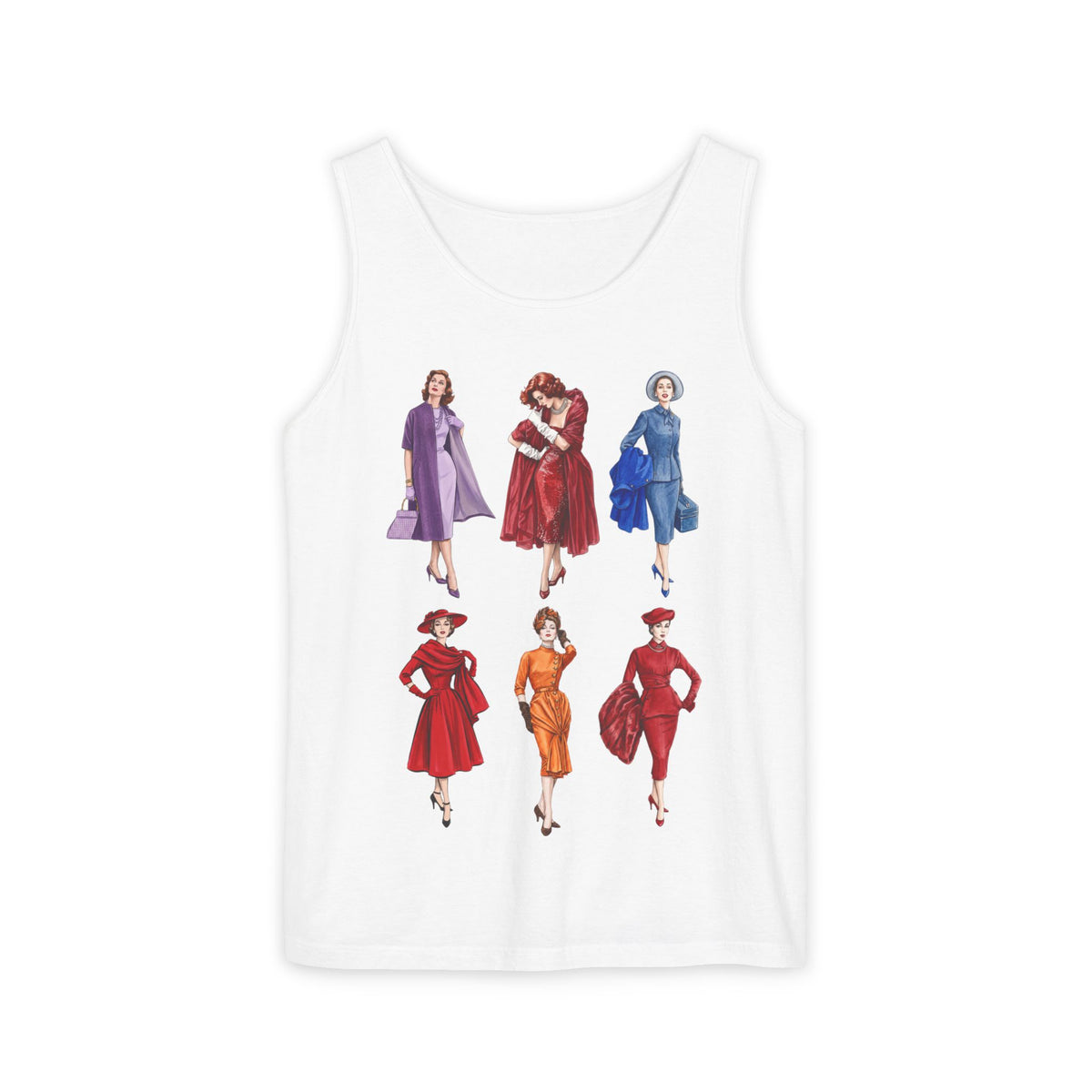 Sixties Vintage Fashion Models Graphic Tank Top