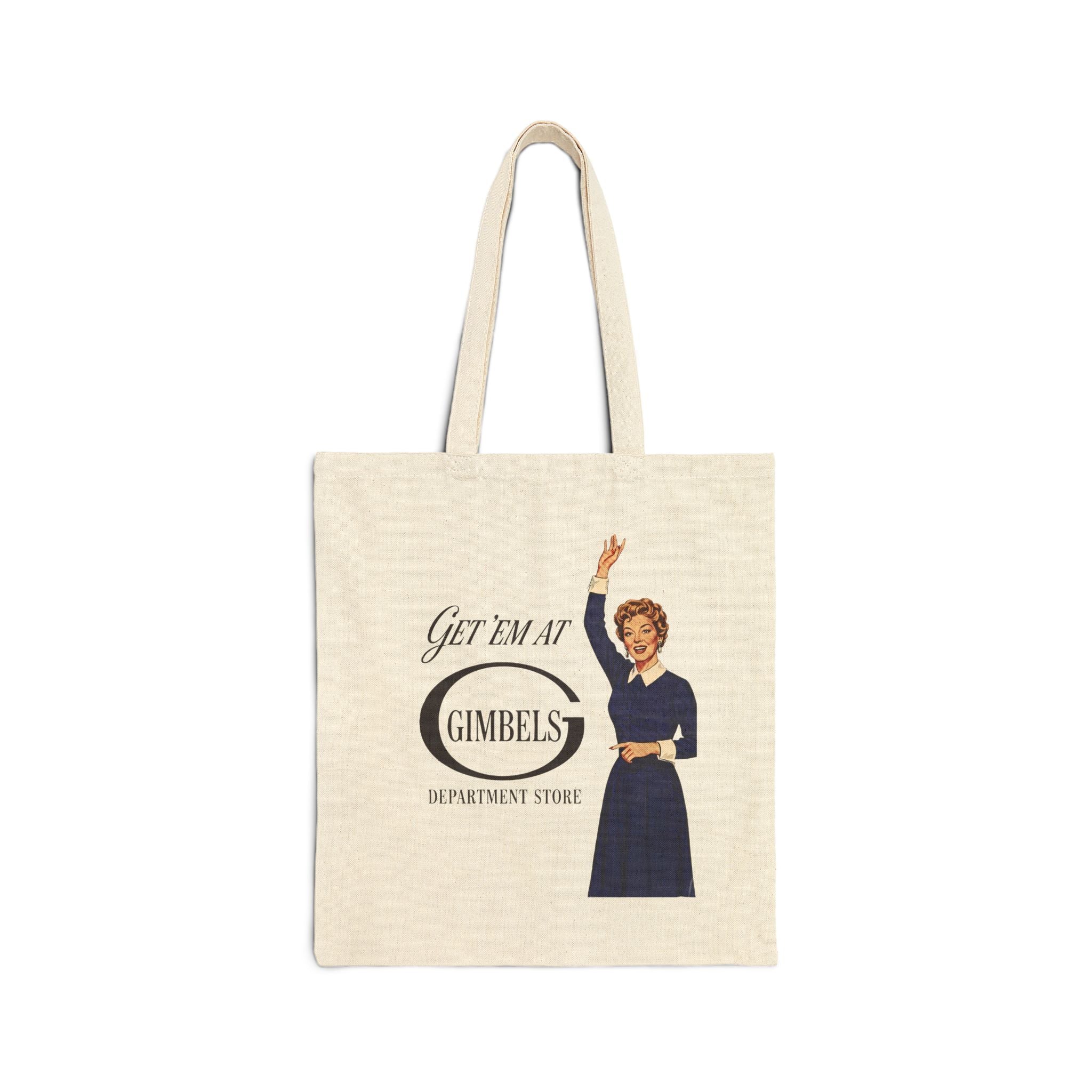 Vintage 'Get 'Em at Gimbels' Canvas Tote Bag