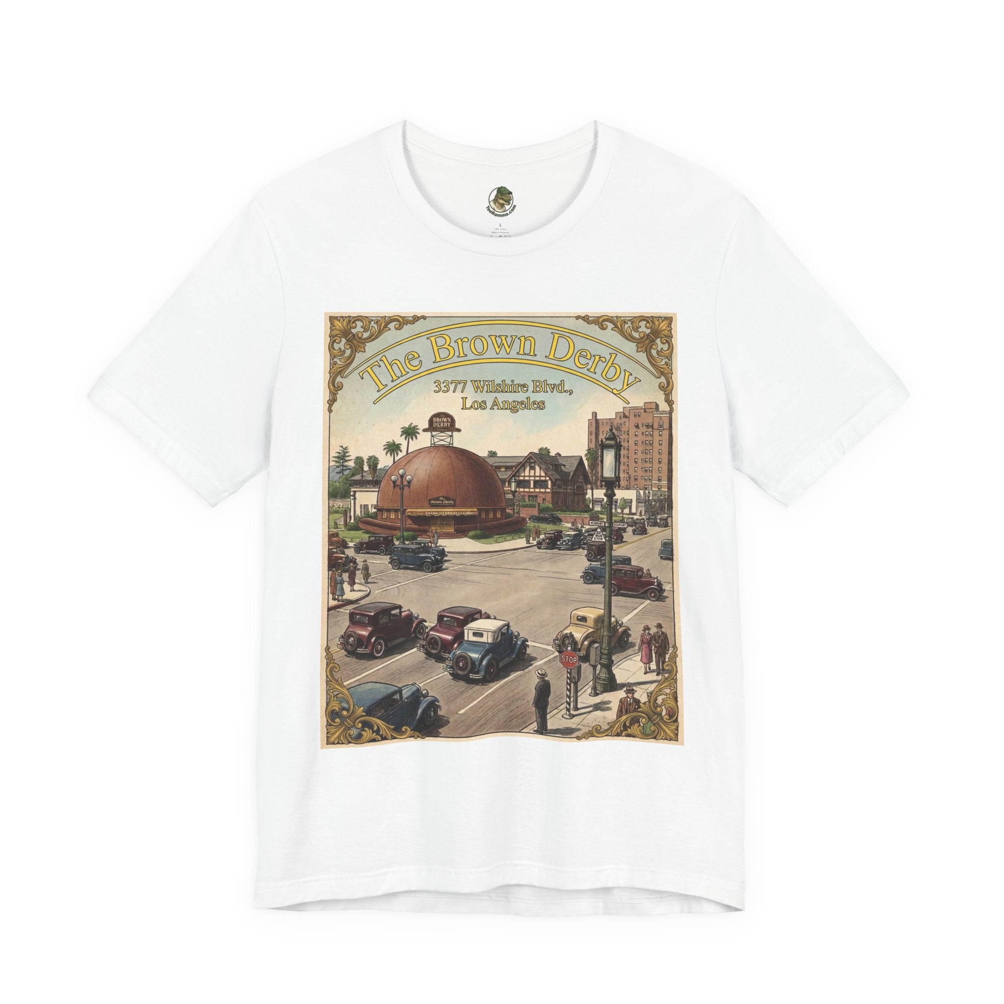 Vintage Brown Derby Restaurant Tee — Retro Restaurant Poster