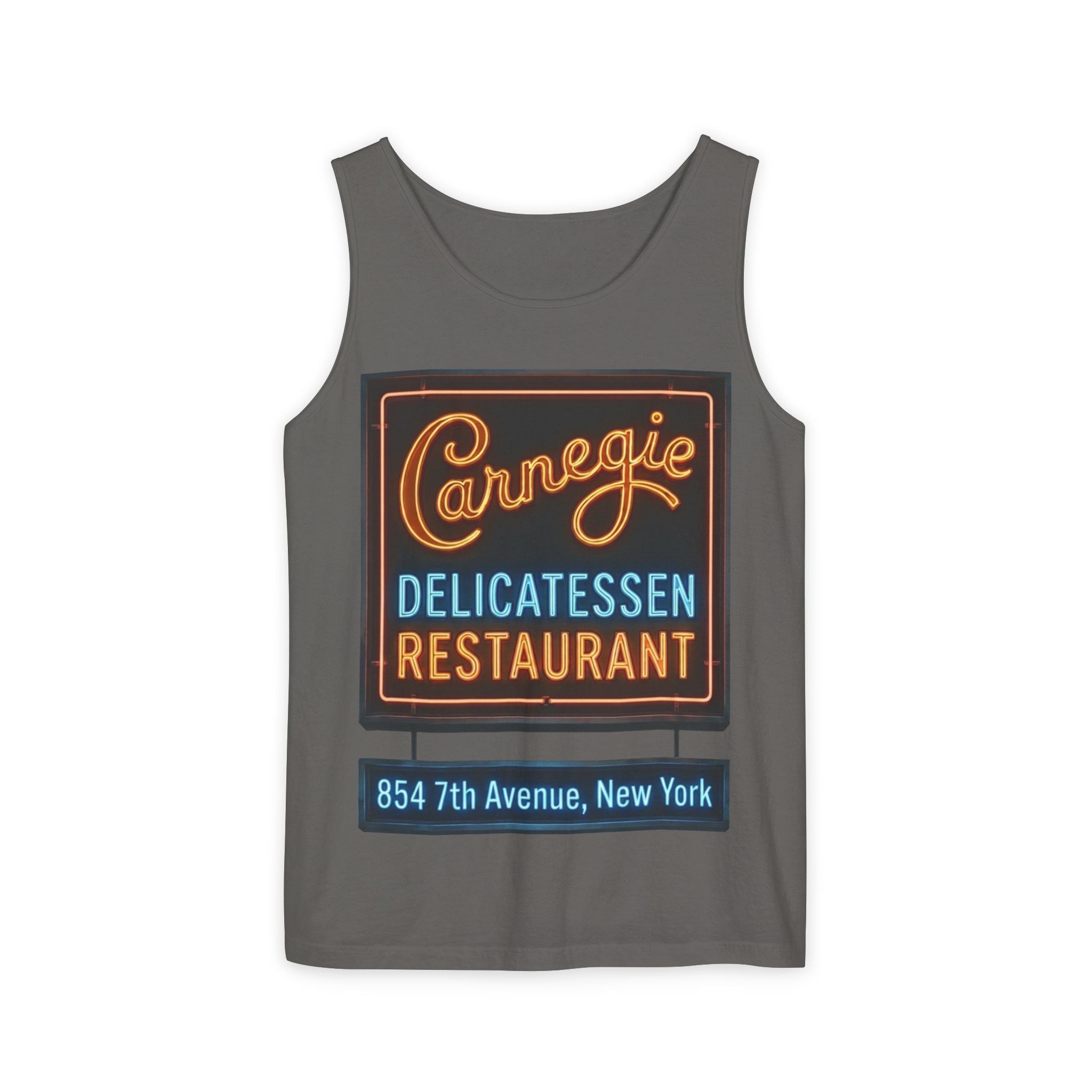 Vintage Carnegie Deli Tank Top — Retro Neon Sign