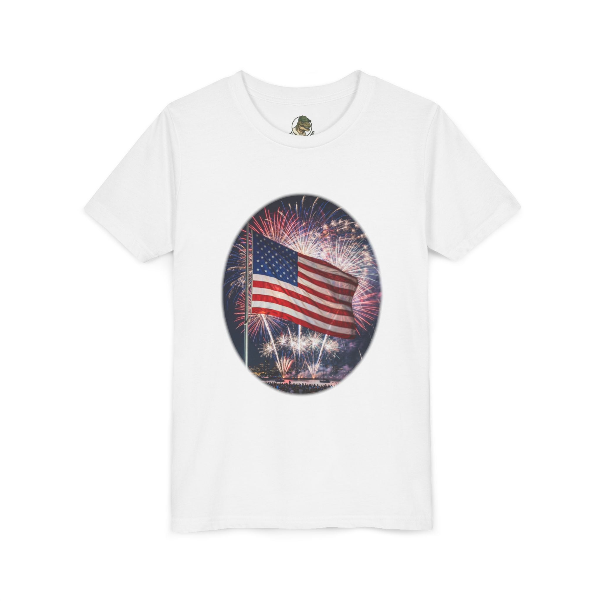 American Flag Fireworks Youth Tee