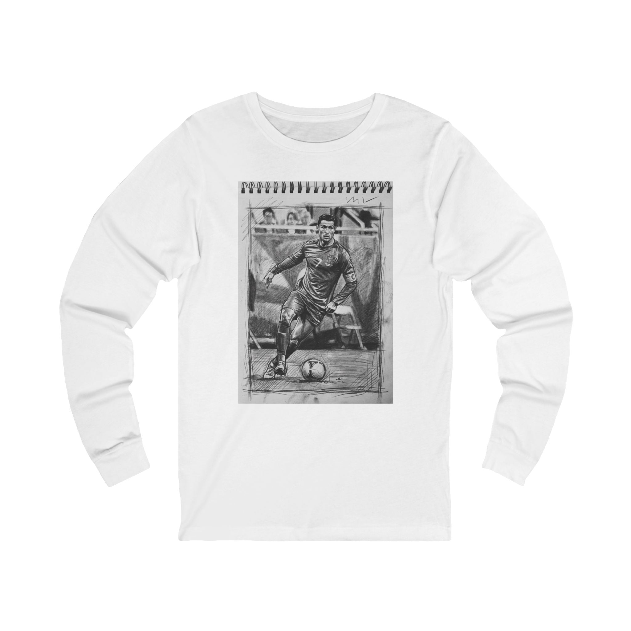 Unisex "CR7" Sketchbook Long Sleeve Cotton T-Shirt