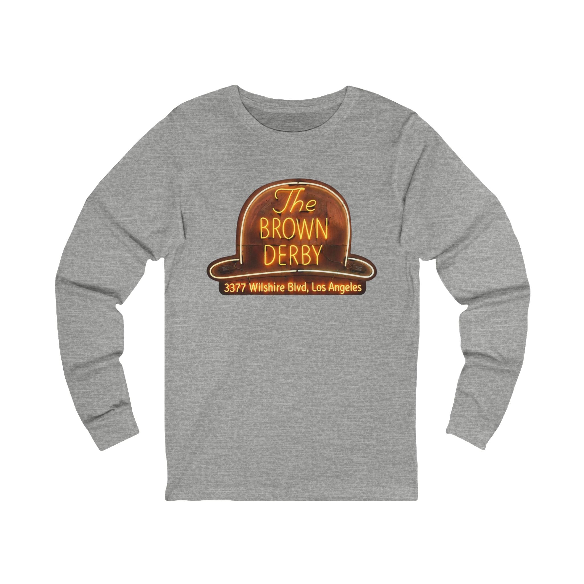 Vintage Brown Derby Sign Long Sleeve Tee -- Retro Neon Sign