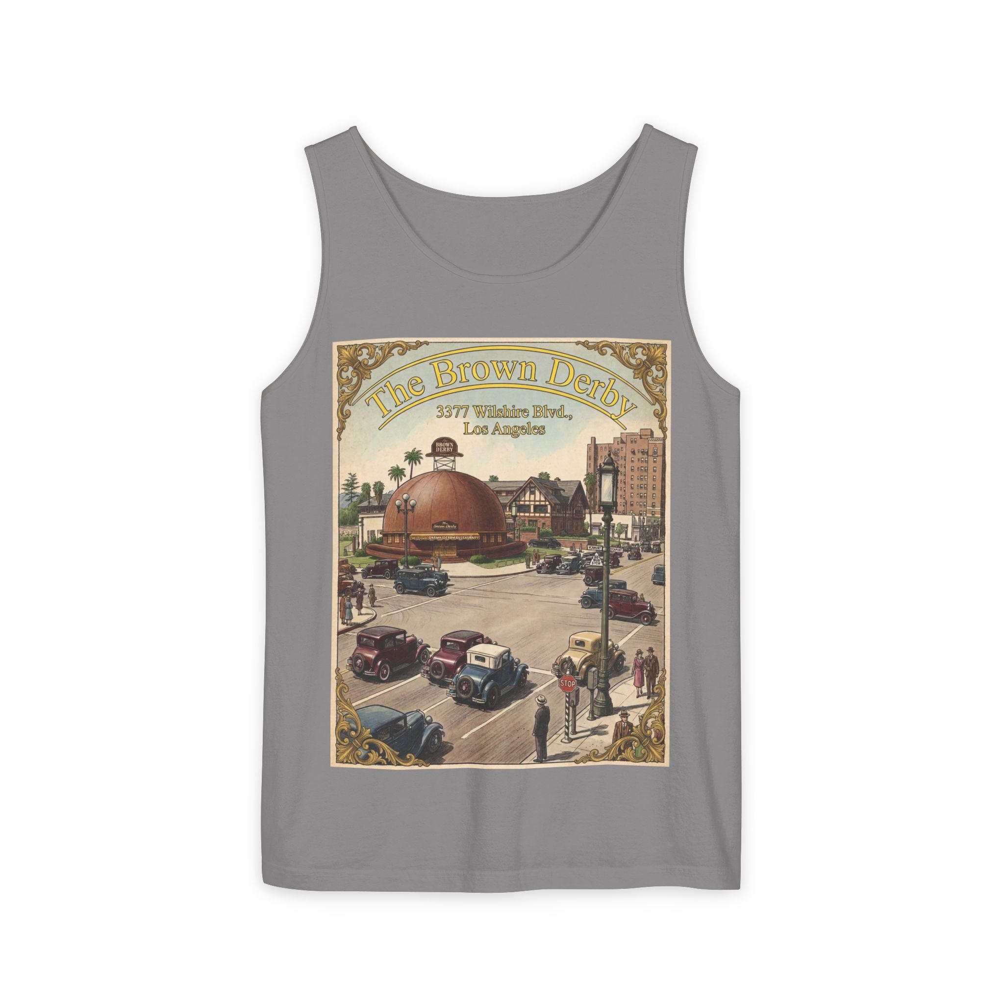 Vintage Brown Derby Los Angeles Tank Top – Retro Travel Poster