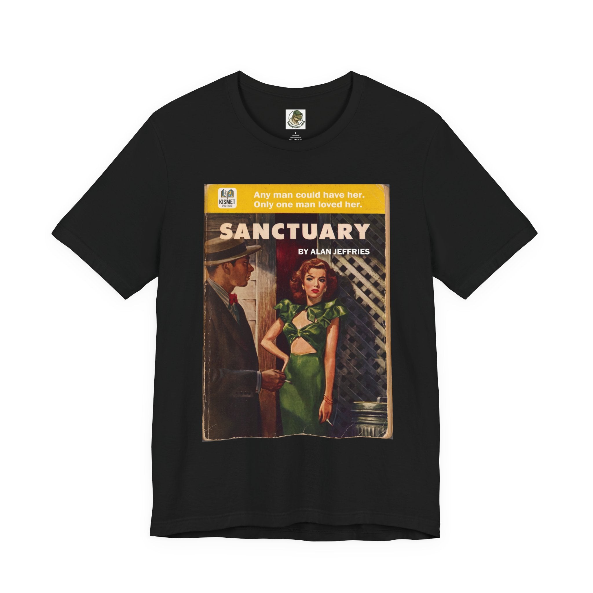 Vintage Fifties Pulp Novel 'Sanctuary' Graphic Tee