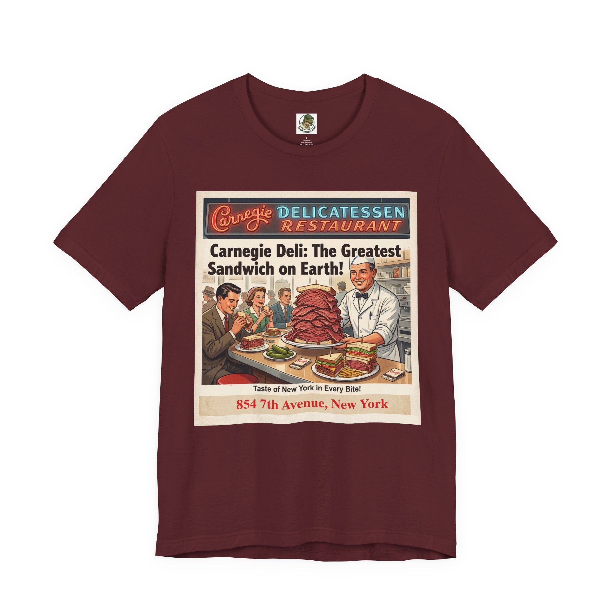 Vintage Carnegie Deli Tee -- Retro Advertisement Design