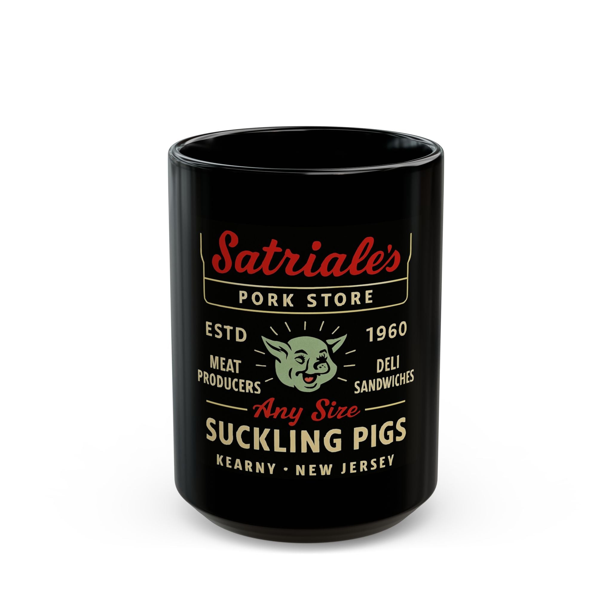 Pork Store Black Ceramic Mug (15oz)