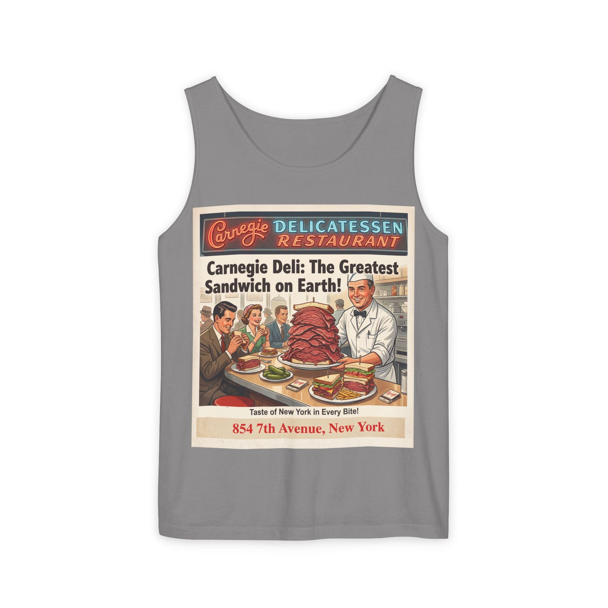 Vintage Carnegie Deli Tank Top -- Retro Advertisement Design