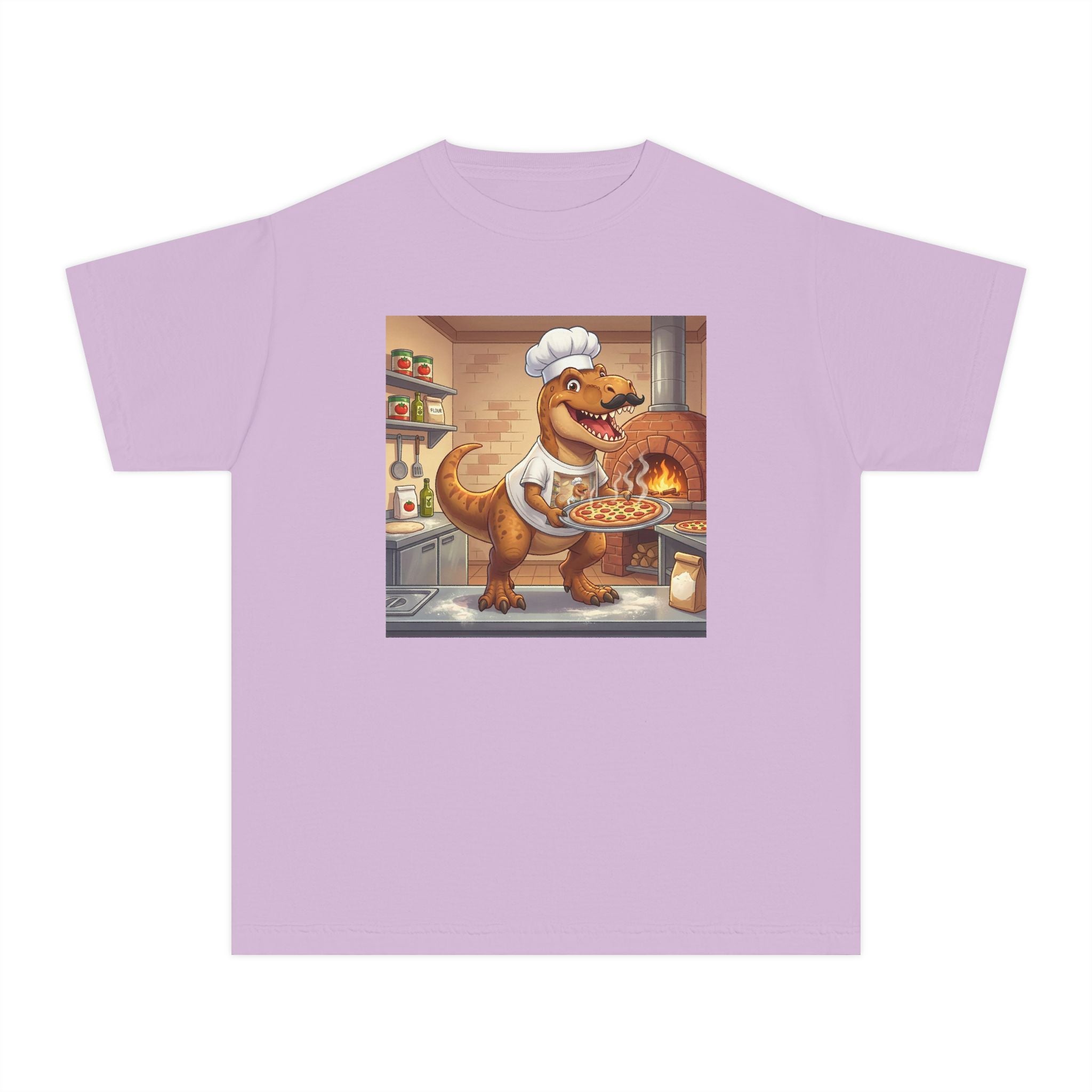 Ernest T‑Rex Pizza Chef Tee (Youth Midweight)